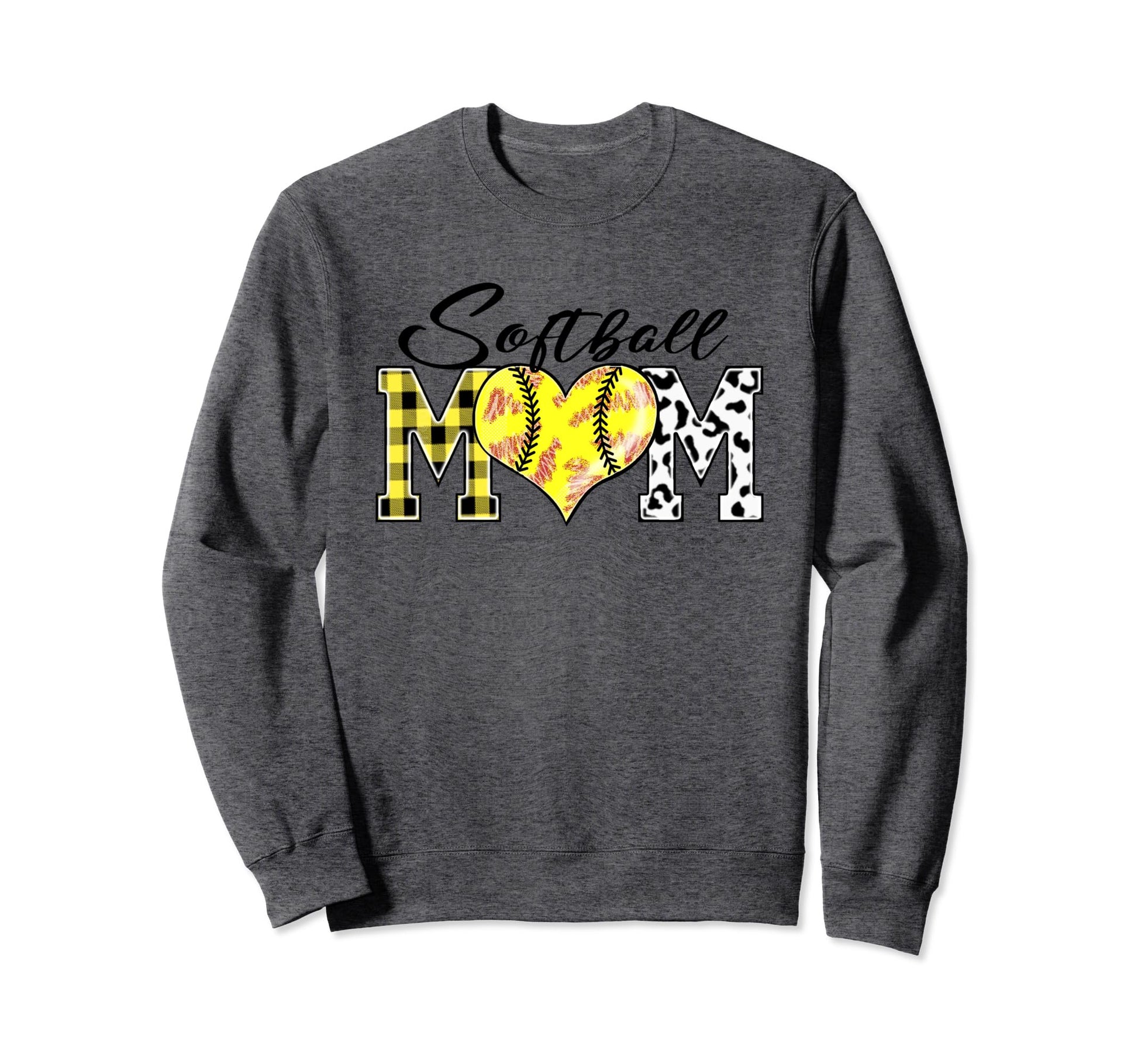 Softball Mom Leopard Funny Softball Sweatshirt - Aesthetic Graphic Unisex - T-Shirt, Sweatshirt, Hoodie