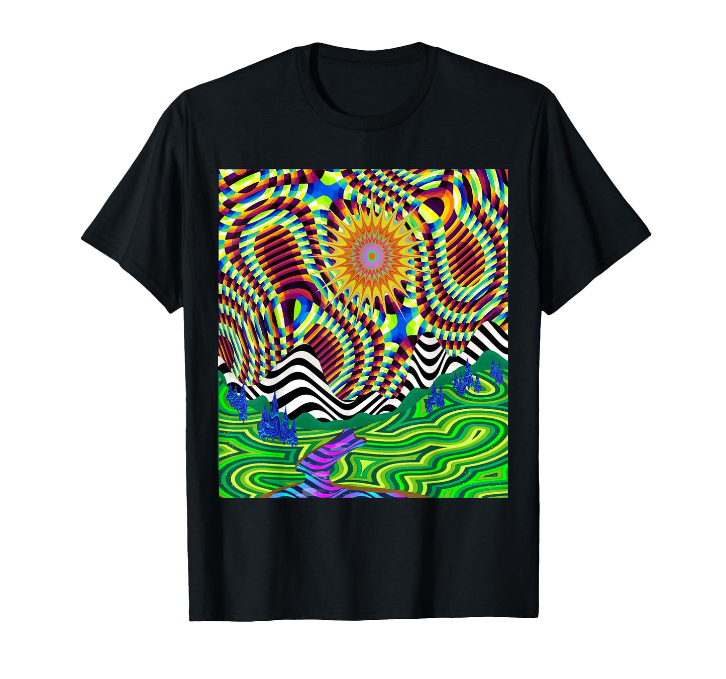 Psychedelic Trippy Mountain Funny T-Shirt - Aesthetic Graphic Unisex - T-Shirt, Sweatshirt, Hoodie