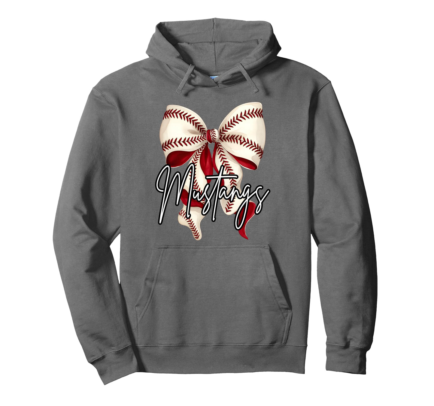 Mustangs Baseball Mom Coquette Hoodie - Casual Everyday Wear for Adults - T-Shirt, Sweatshirt, Hoodie