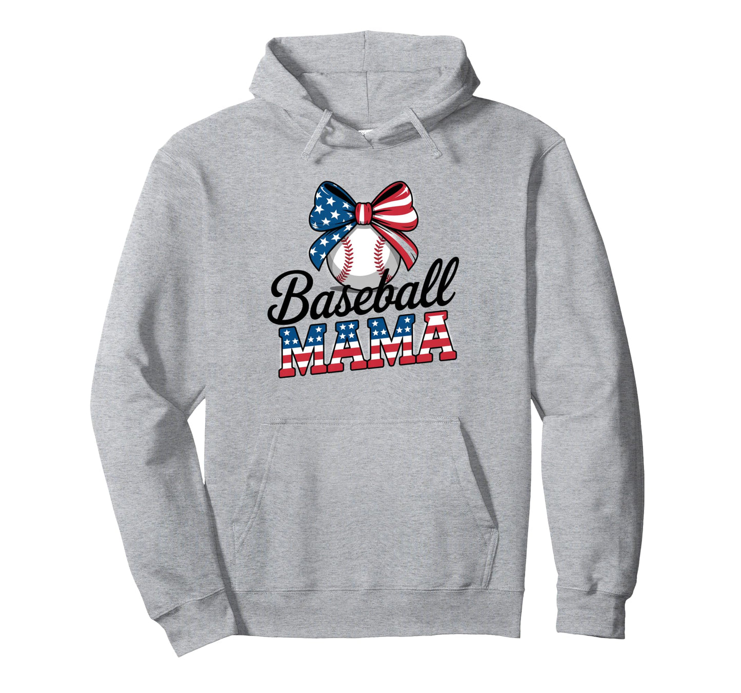 Coquette Bow American Baseball Mom Mama Hoodie - Streetwear Style Unisex - T-Shirt, Sweatshirt, Hoodie