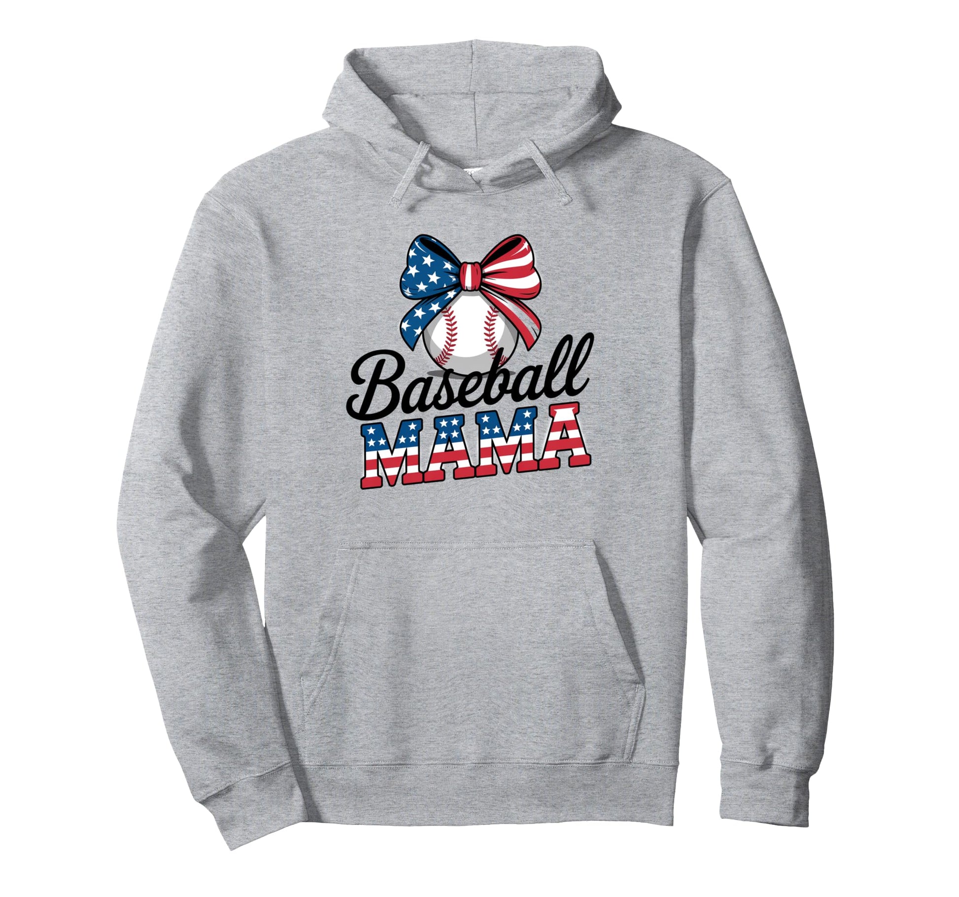 Coquette Bow American Baseball Mom Mama Hoodie - Streetwear Style Unisex - T-Shirt, Sweatshirt, Hoodie