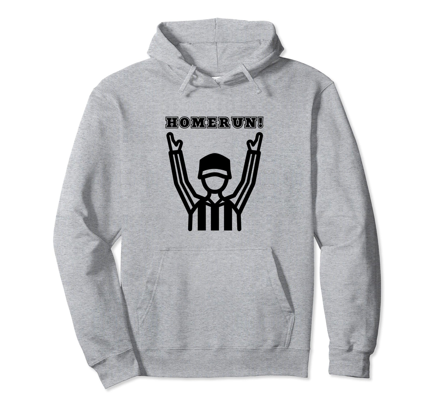 Homerun Referee Funny Baseball Hoodie - Minimalist Print for Adults - T-Shirt, Sweatshirt, Hoodie