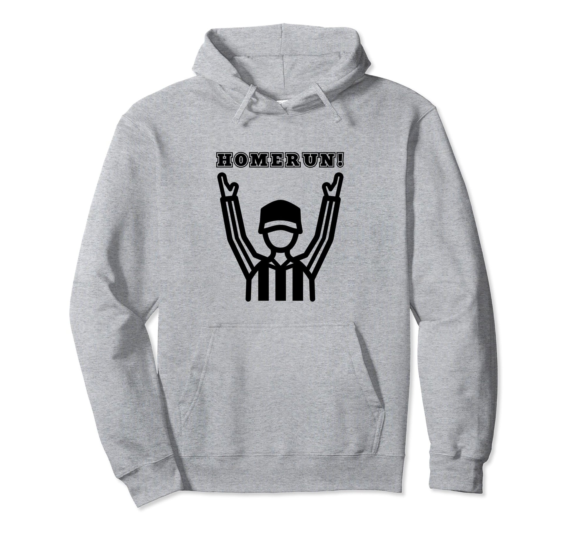 Homerun Referee Funny Baseball Hoodie - Minimalist Print for Adults - T-Shirt, Sweatshirt, Hoodie