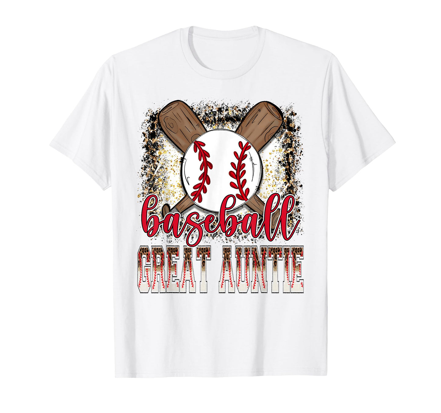 Baseball Great Auntie Leopard Proud T-Shirt - Novelty Apparel for Adults - T-Shirt, Sweatshirt, Hoodie