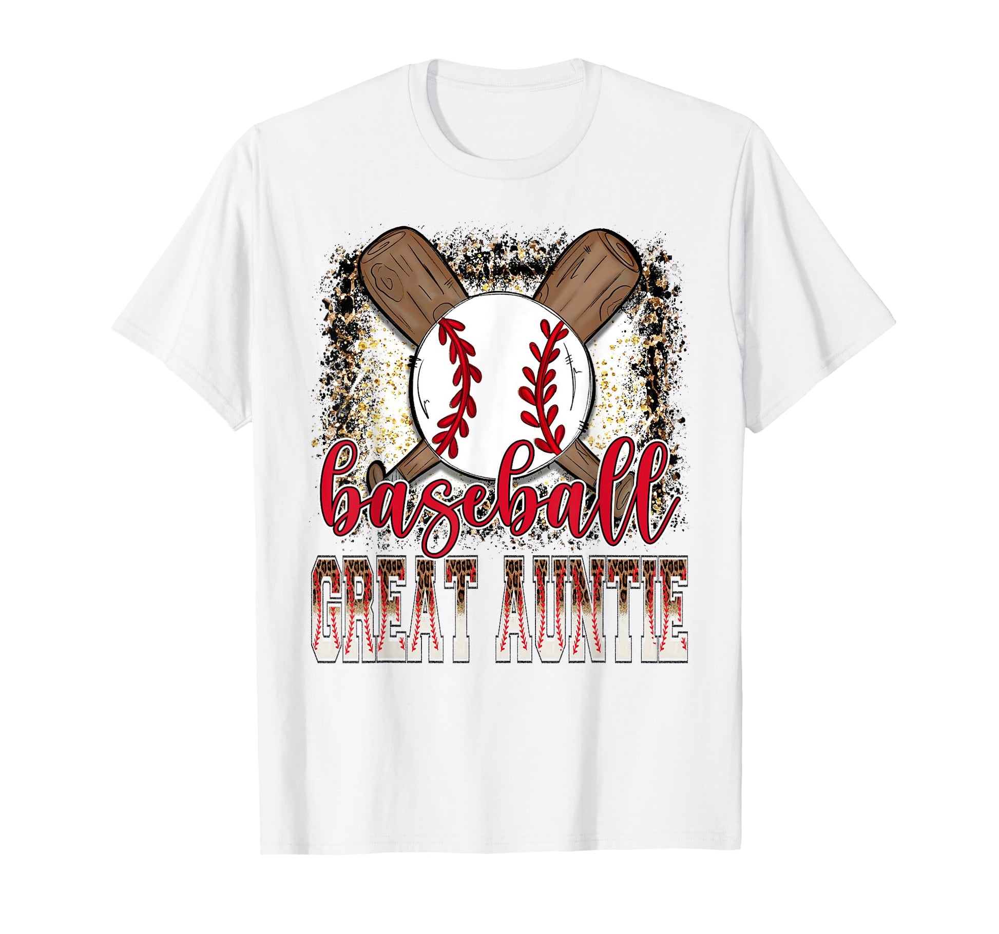Baseball Great Auntie Leopard Proud T-Shirt - Novelty Apparel for Adults - T-Shirt, Sweatshirt, Hoodie