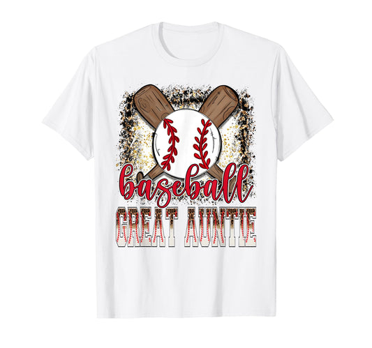 Baseball Great Auntie Leopard Proud T-Shirt - Novelty Apparel for Adults - T-Shirt, Sweatshirt, Hoodie