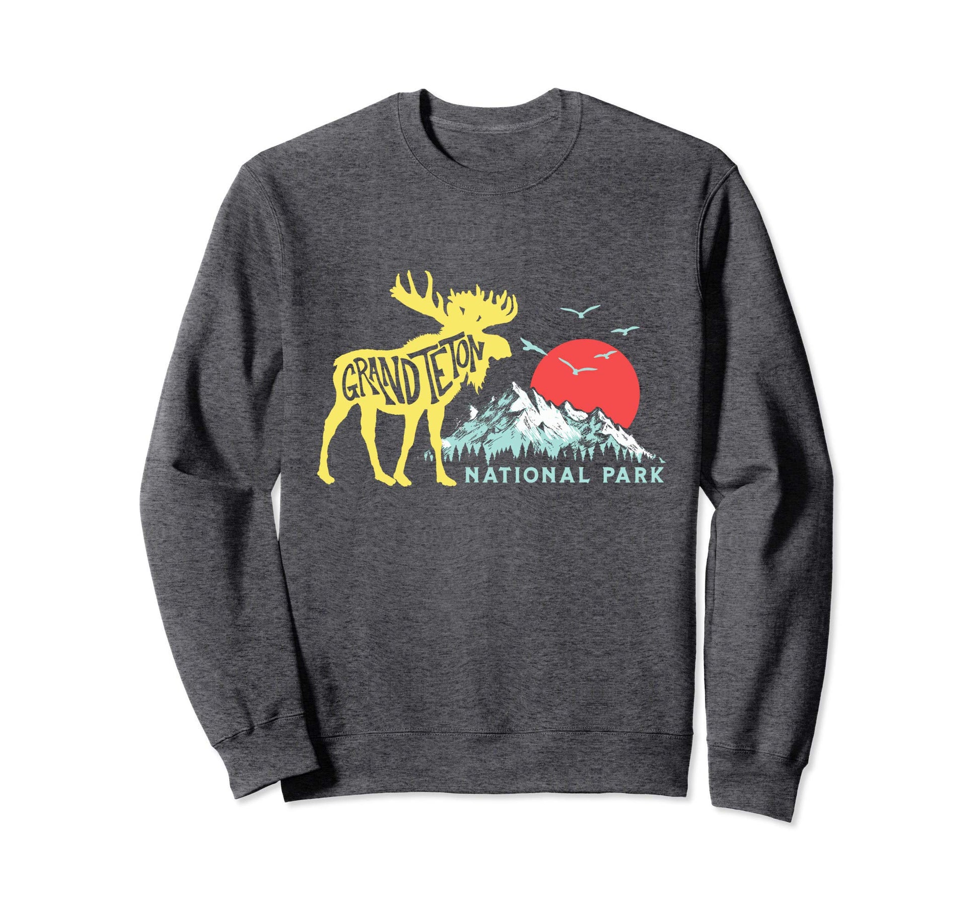 Grand Teton National Park Moose Sweatshirt - Minimalist Print Men Women - T-Shirt, Sweatshirt, Hoodie