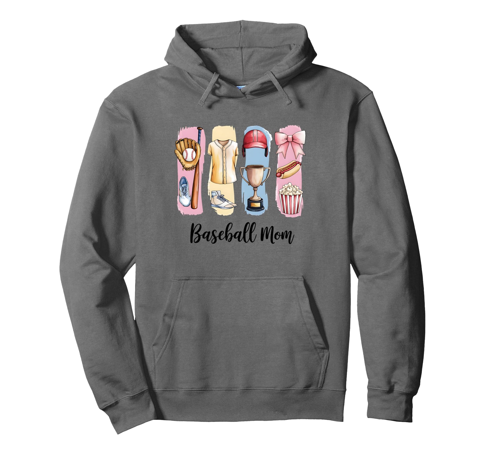 Baseball Coquette Bow Mothers Day Hoodie - Graphic Print for Adults - T-Shirt, Sweatshirt, Hoodie