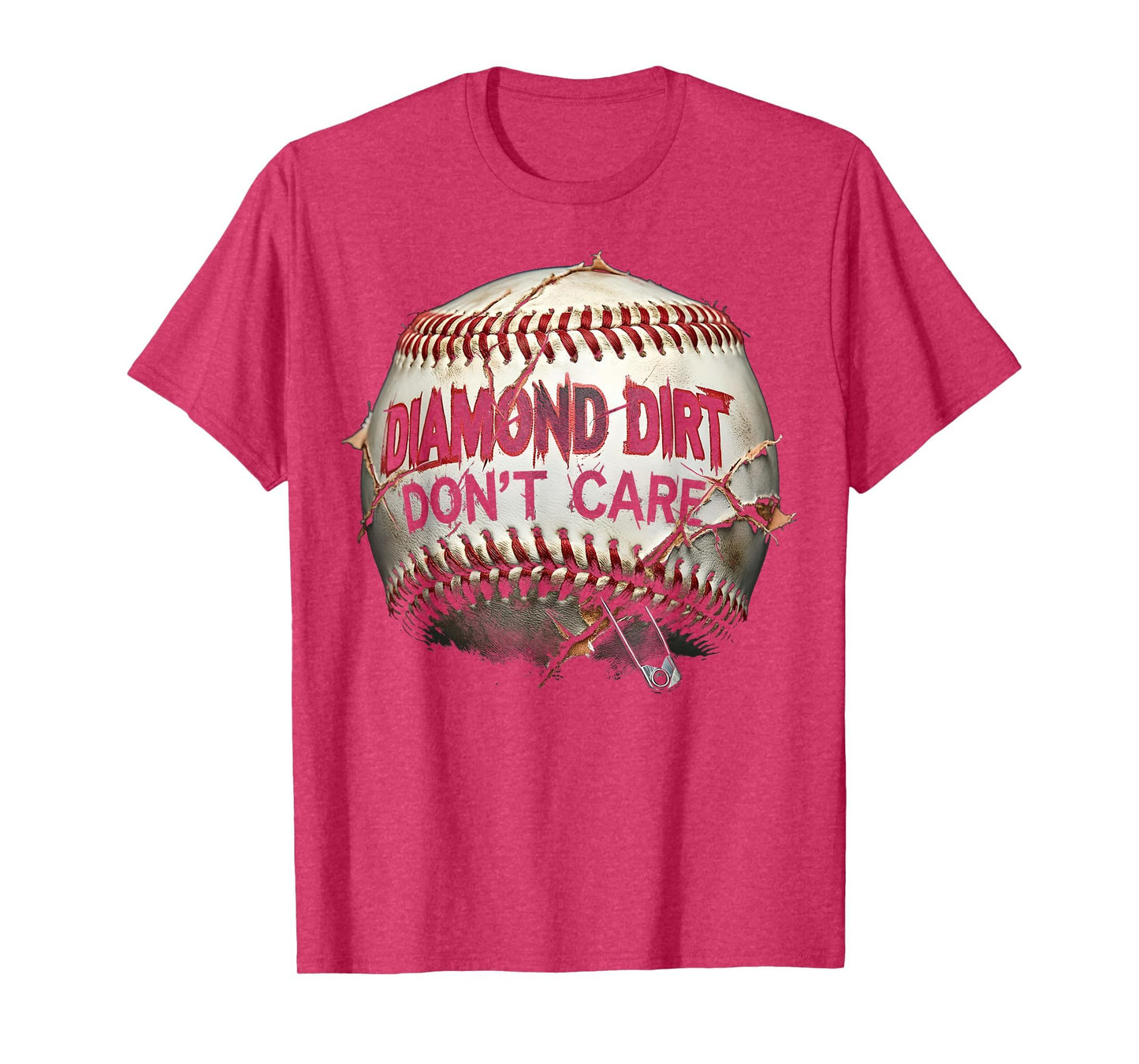 Diamond Dirt Dont Care Baseball Mom T-Shirt - Casual Everyday Wear Unisex - T-Shirt, Sweatshirt, Hoodie