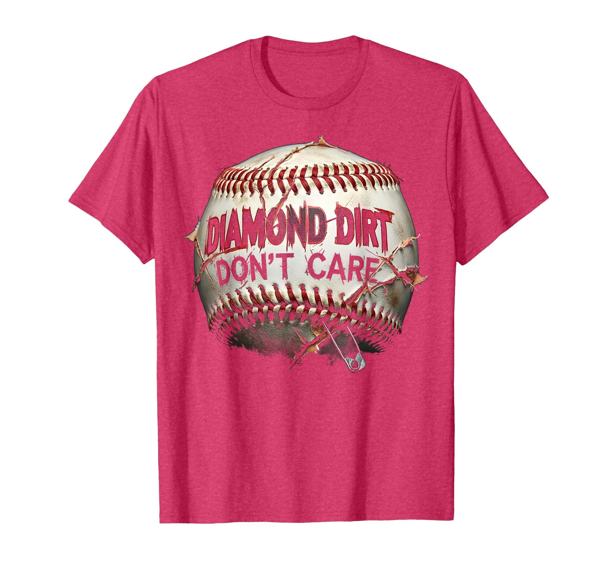 Diamond Dirt Dont Care Baseball Mom T-Shirt - Casual Everyday Wear Unisex - T-Shirt, Sweatshirt, Hoodie