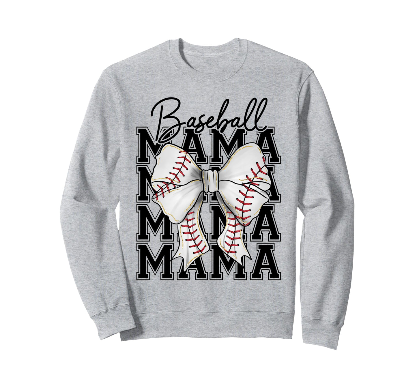 Baseball Mama Mom Coquette Bow Summer Sweatshirt - Novelty Apparel Unisex - T-Shirt, Sweatshirt, Hoodie