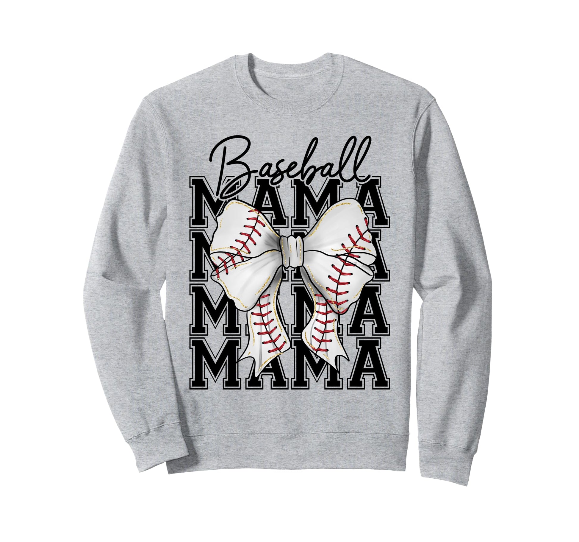 Baseball Mama Mom Coquette Bow Summer Sweatshirt - Novelty Apparel Unisex - T-Shirt, Sweatshirt, Hoodie