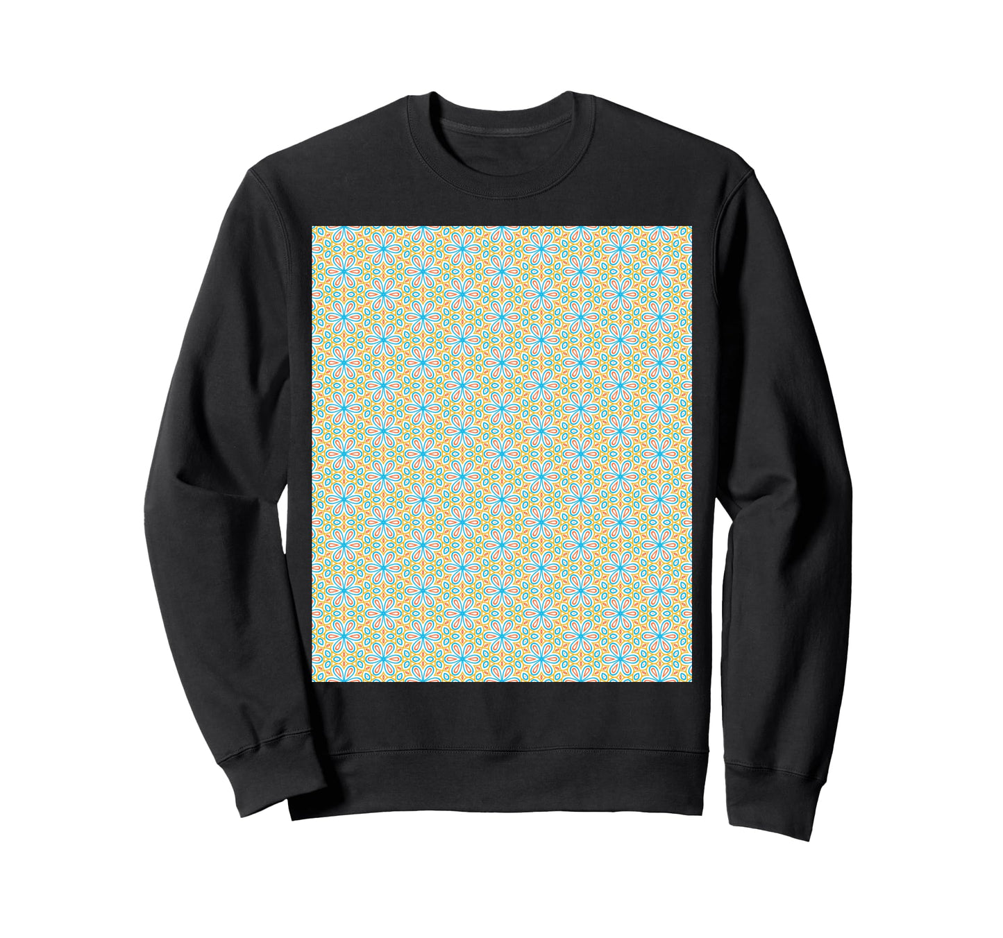 Colorful Mod Floral Geometric Sweatshirt - Aesthetic Graphic for Adults - T-Shirt, Sweatshirt, Hoodie