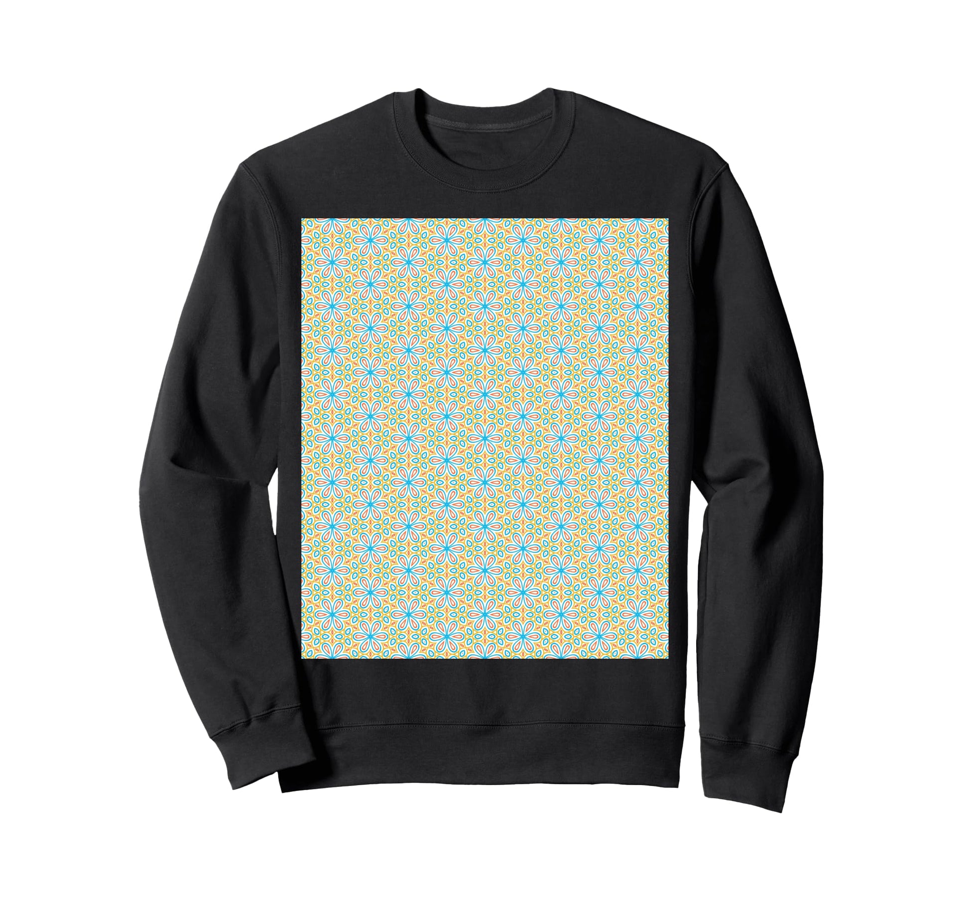 Colorful Mod Floral Geometric Sweatshirt - Aesthetic Graphic for Adults - T-Shirt, Sweatshirt, Hoodie