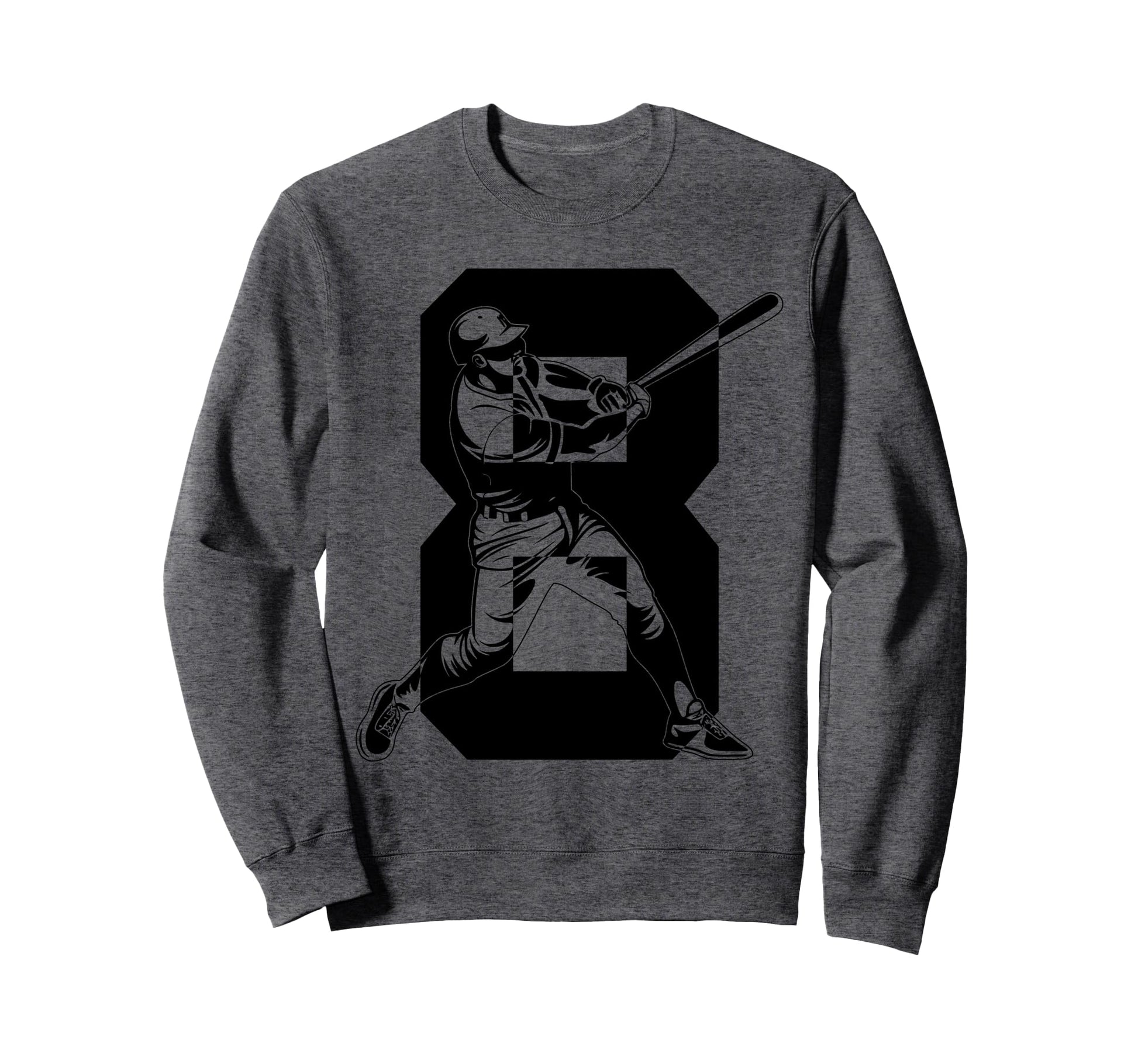 Number 8 Years Baseball 8Th Sweatshirt - Fun Novelty Design for Adults - T-Shirt, Sweatshirt, Hoodie