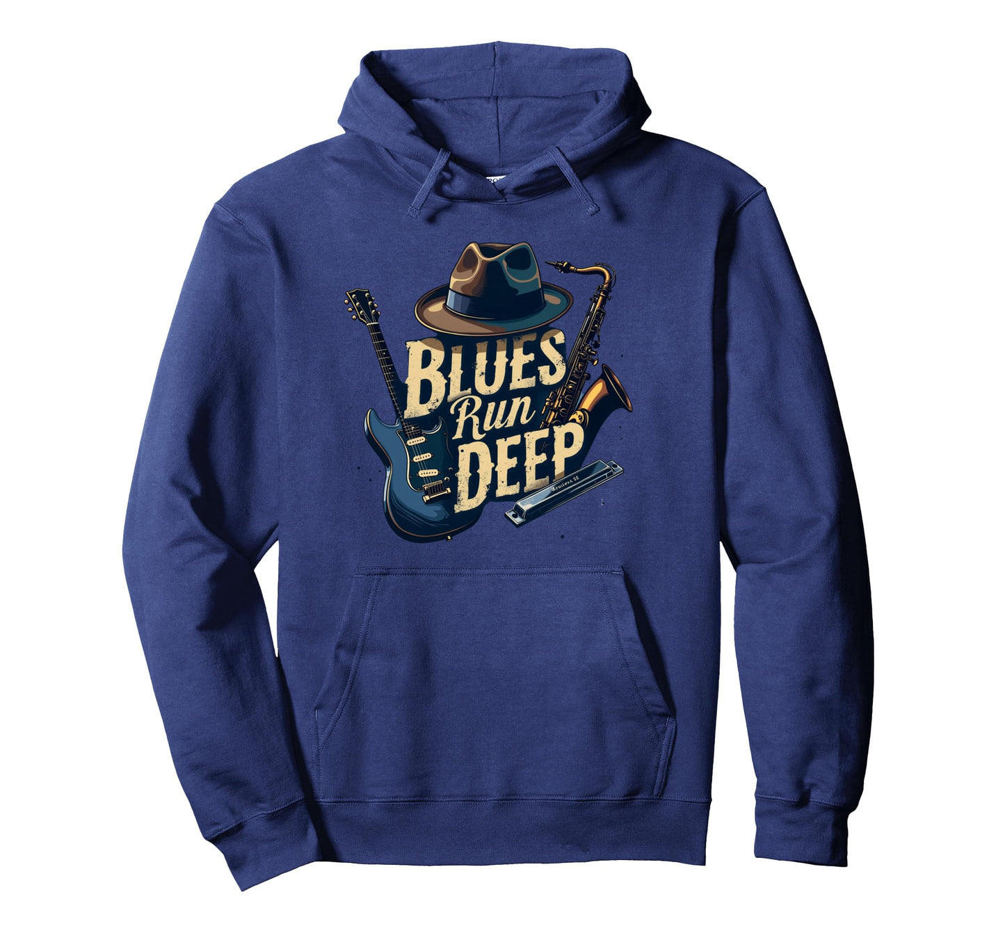 Blues Run Deep Musicians Hoodie - Streetwear Style for Adults - T-Shirt, Sweatshirt, Hoodie