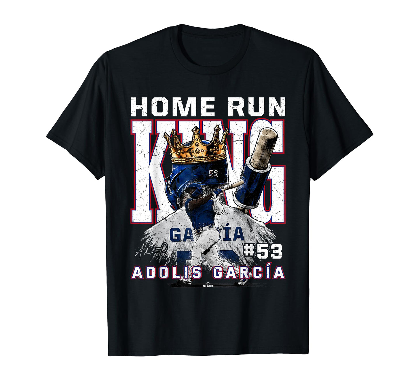 Home Run King Adolis Garcia Texas Mlbpa T-Shirt - Fun Novelty Design Unisex - T-Shirt, Sweatshirt, Hoodie