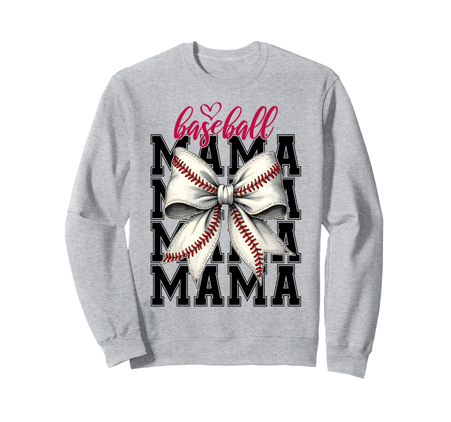Baseball Mama Coquette Bow Game Day Sweatshirt - Graphic Print Men Women - T-Shirt, Sweatshirt, Hoodie
