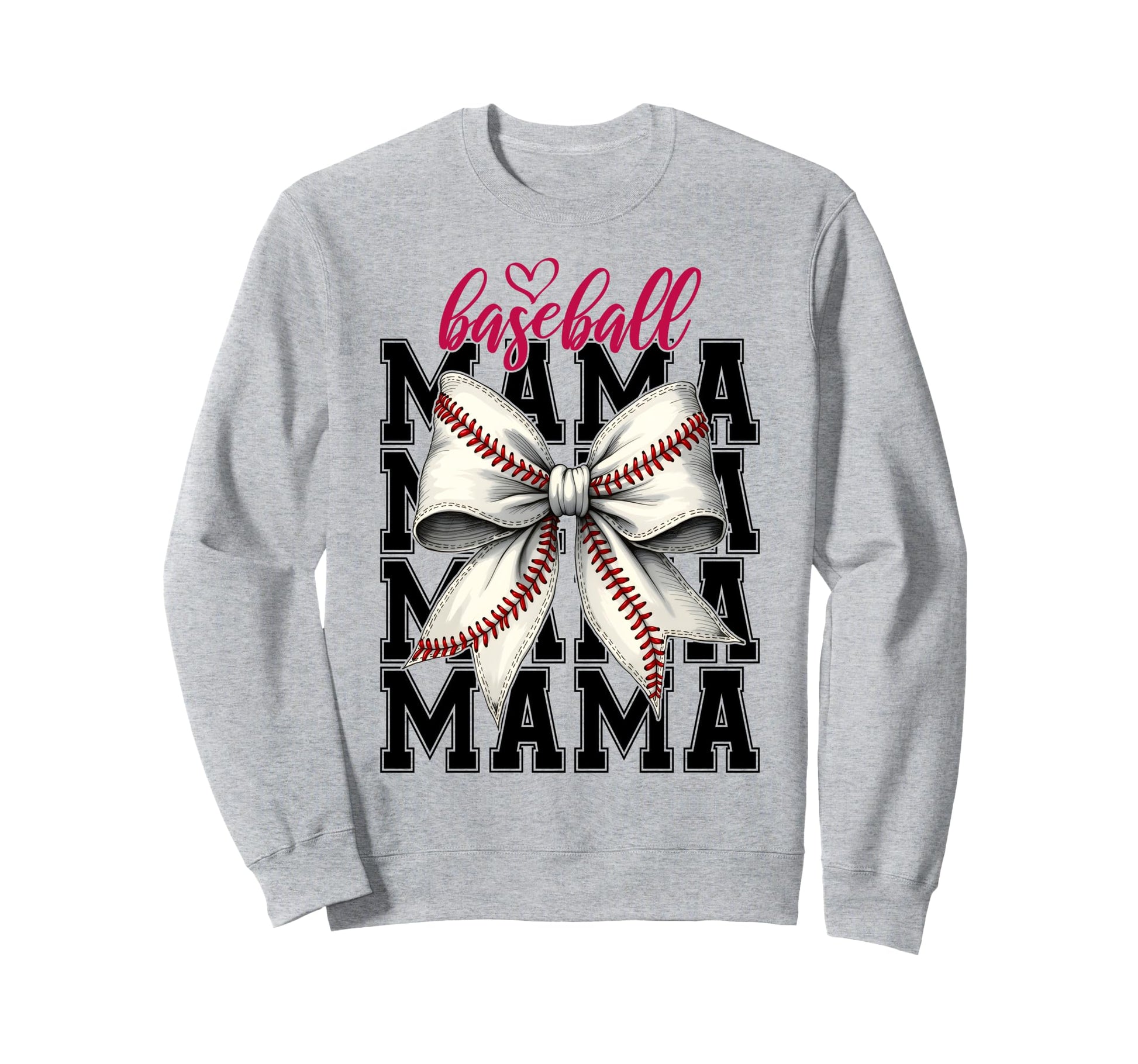 Baseball Mama Coquette Bow Game Day Sweatshirt - Graphic Print Men Women - T-Shirt, Sweatshirt, Hoodie