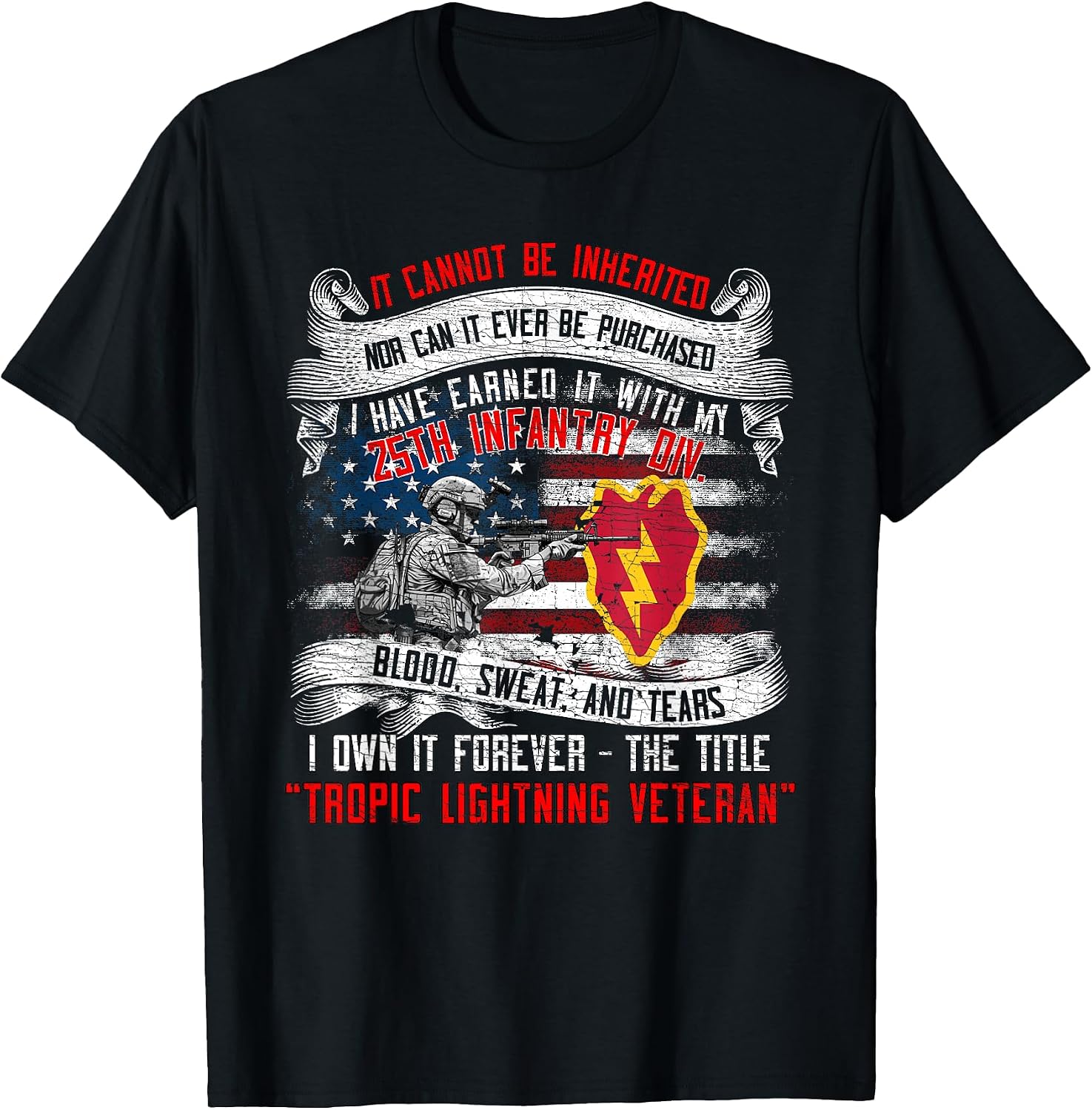 25th Infantry Division Veteran Schofield Barracks - Adult & Kids T-Shirts, Sweatshirts & Hoodies apparel design preview 1