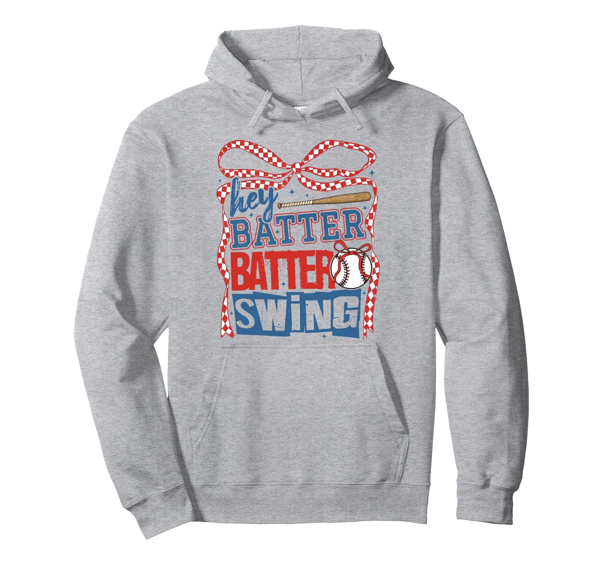 Hey Batter Batter Swing Coquette Bow Hoodie - Minimalist Print for Adults - T-Shirt, Sweatshirt, Hoodie