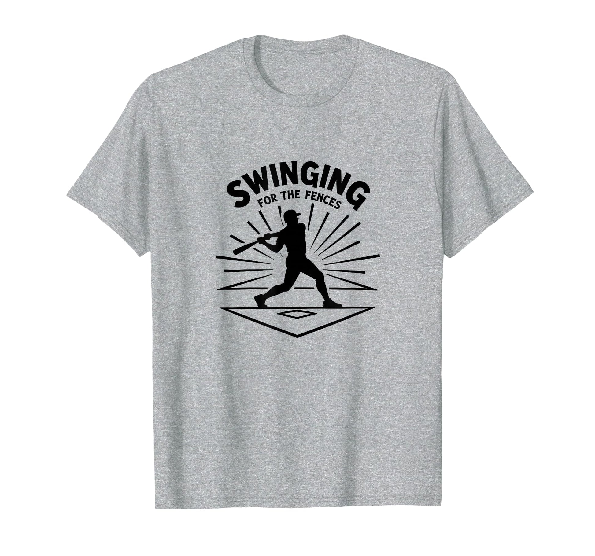 Baseball Swinging Fences Home Run T-Shirt - Graphic Print Men Women - T-Shirt, Sweatshirt, Hoodie
