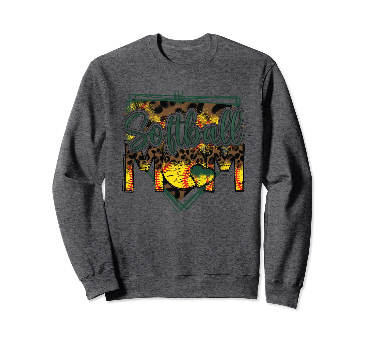 Softball Mom Leopard Funny Softball Sweatshirt - Streetwear Style Unisex - T-Shirt, Sweatshirt, Hoodie