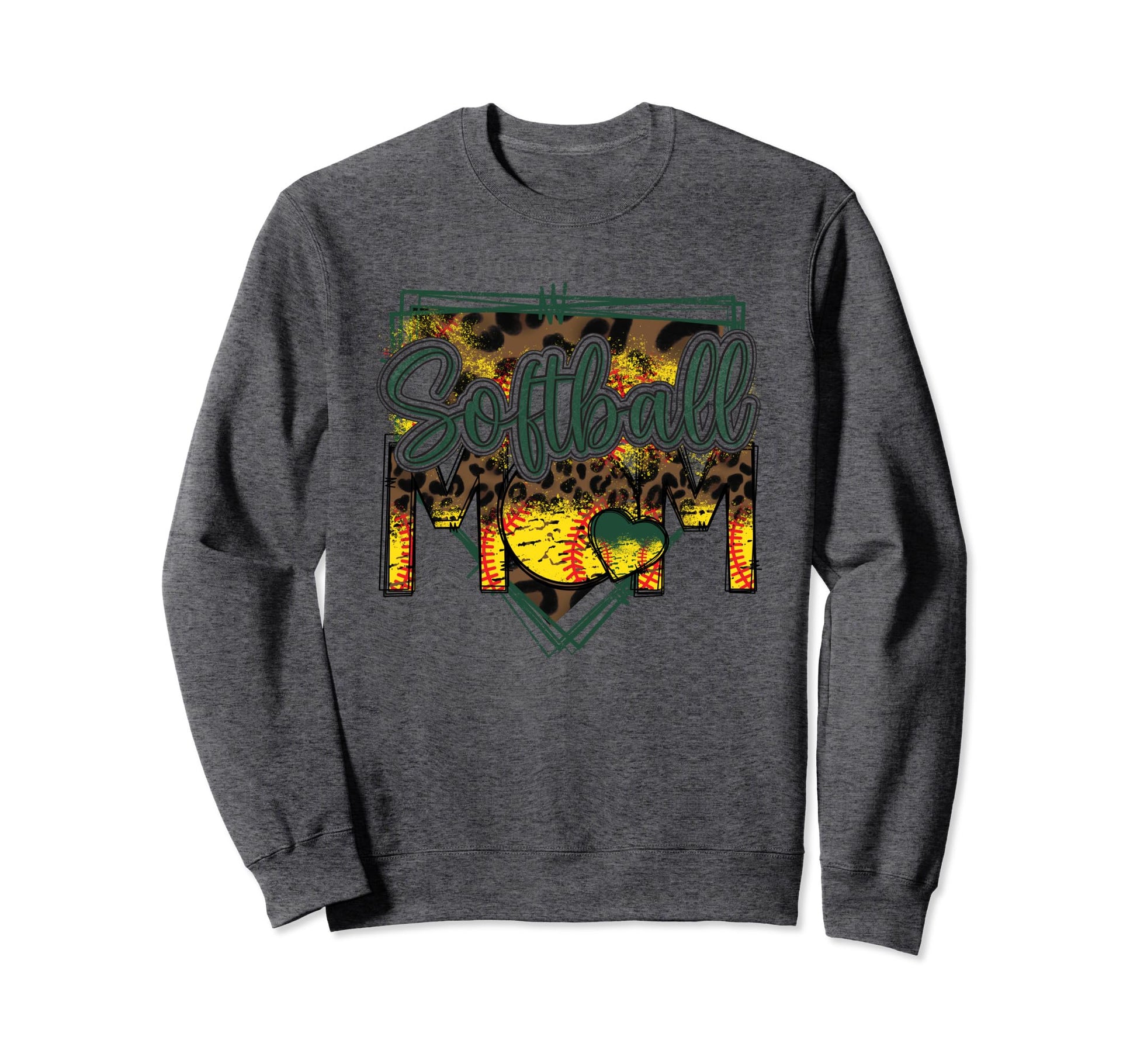 Softball Mom Leopard Funny Softball Sweatshirt - Streetwear Style Unisex - T-Shirt, Sweatshirt, Hoodie