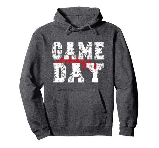 Baseball Game Day Baseball Fans Hoodie - Unique Graphic Unisex - T-Shirt, Sweatshirt, Hoodie