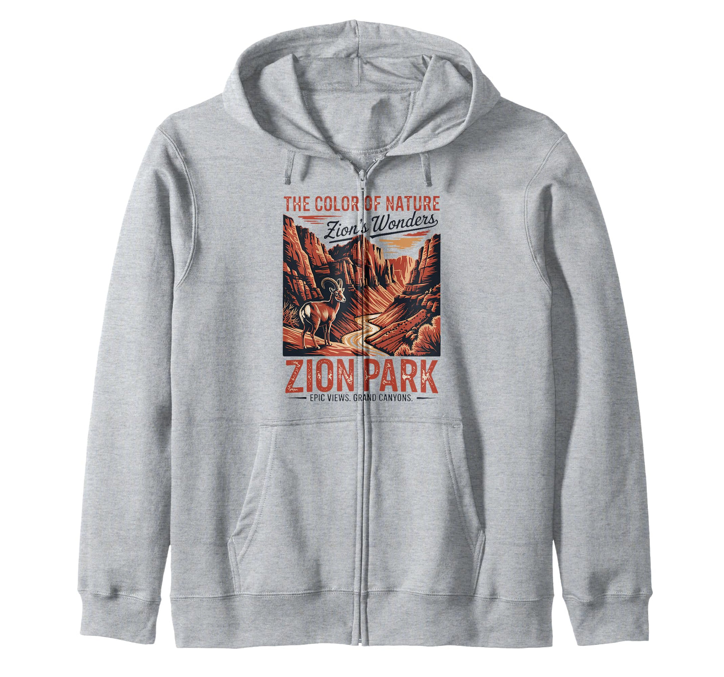 Zion National Park Canyon Cliff Hoodie - Aesthetic Graphic Men Women - T-Shirt, Sweatshirt, Hoodie