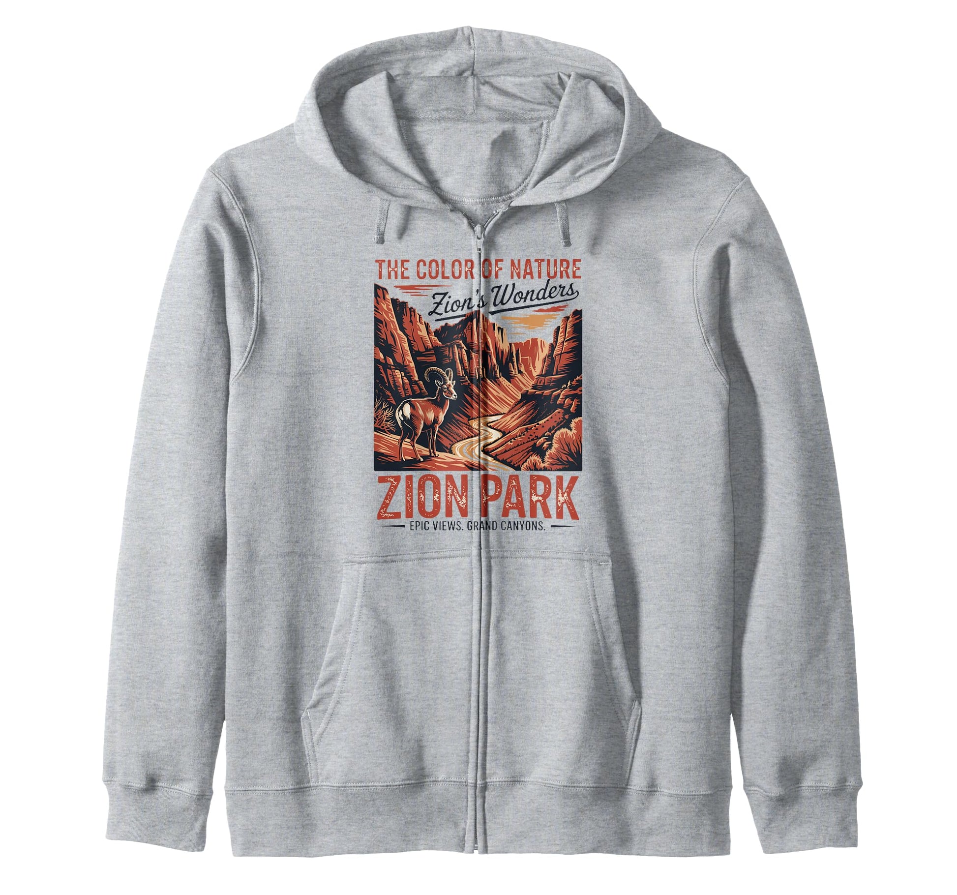 Zion National Park Canyon Cliff Hoodie - Aesthetic Graphic Men Women - T-Shirt, Sweatshirt, Hoodie