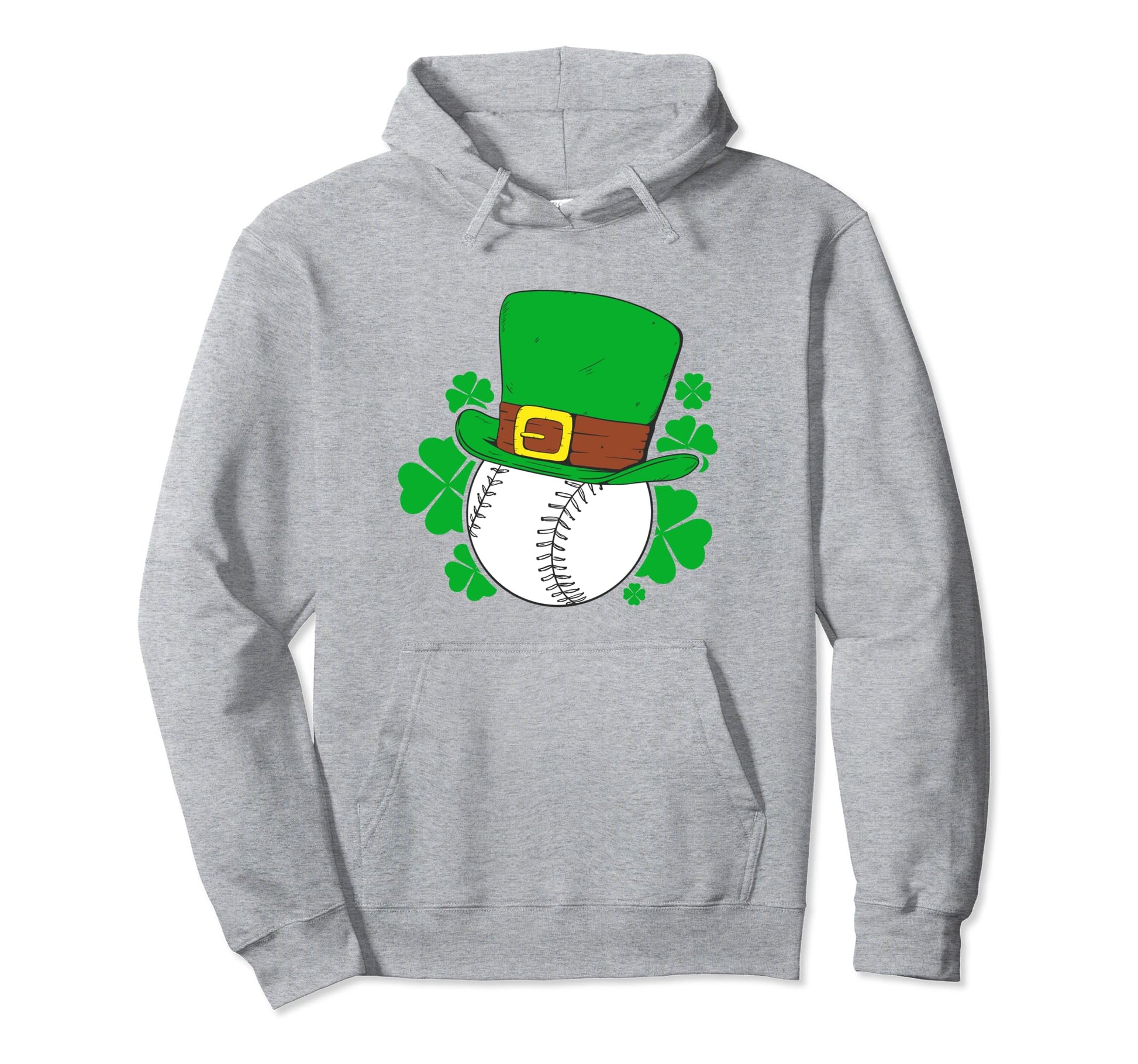 Four Leaf Clover Baseball St Patricks Day Hoodie - Unique Graphic Unisex - T-Shirt, Sweatshirt, Hoodie