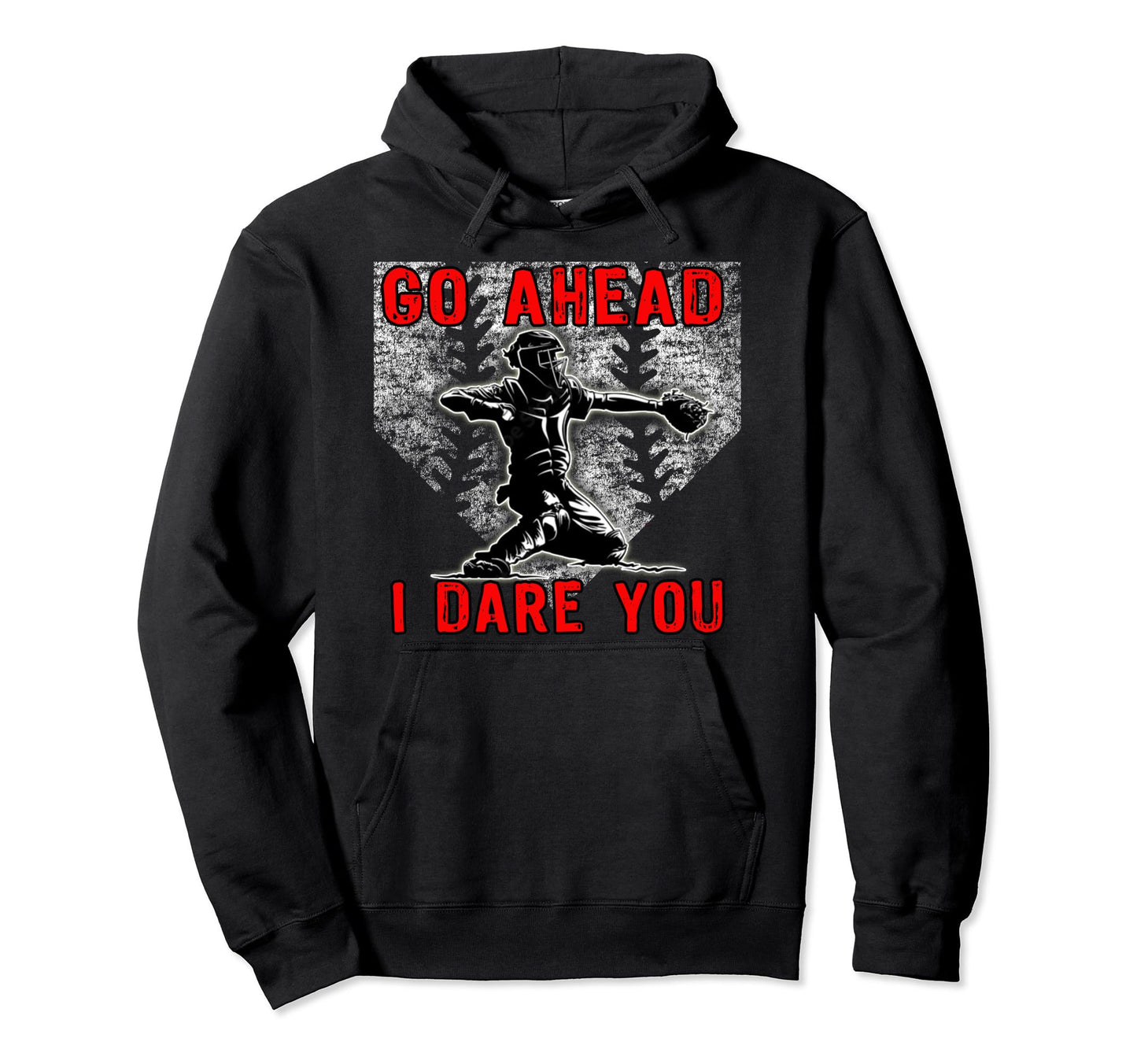 Baseball Catcher Warning Go Ahead I Hoodie - Aesthetic Graphic for Adults - T-Shirt, Sweatshirt, Hoodie