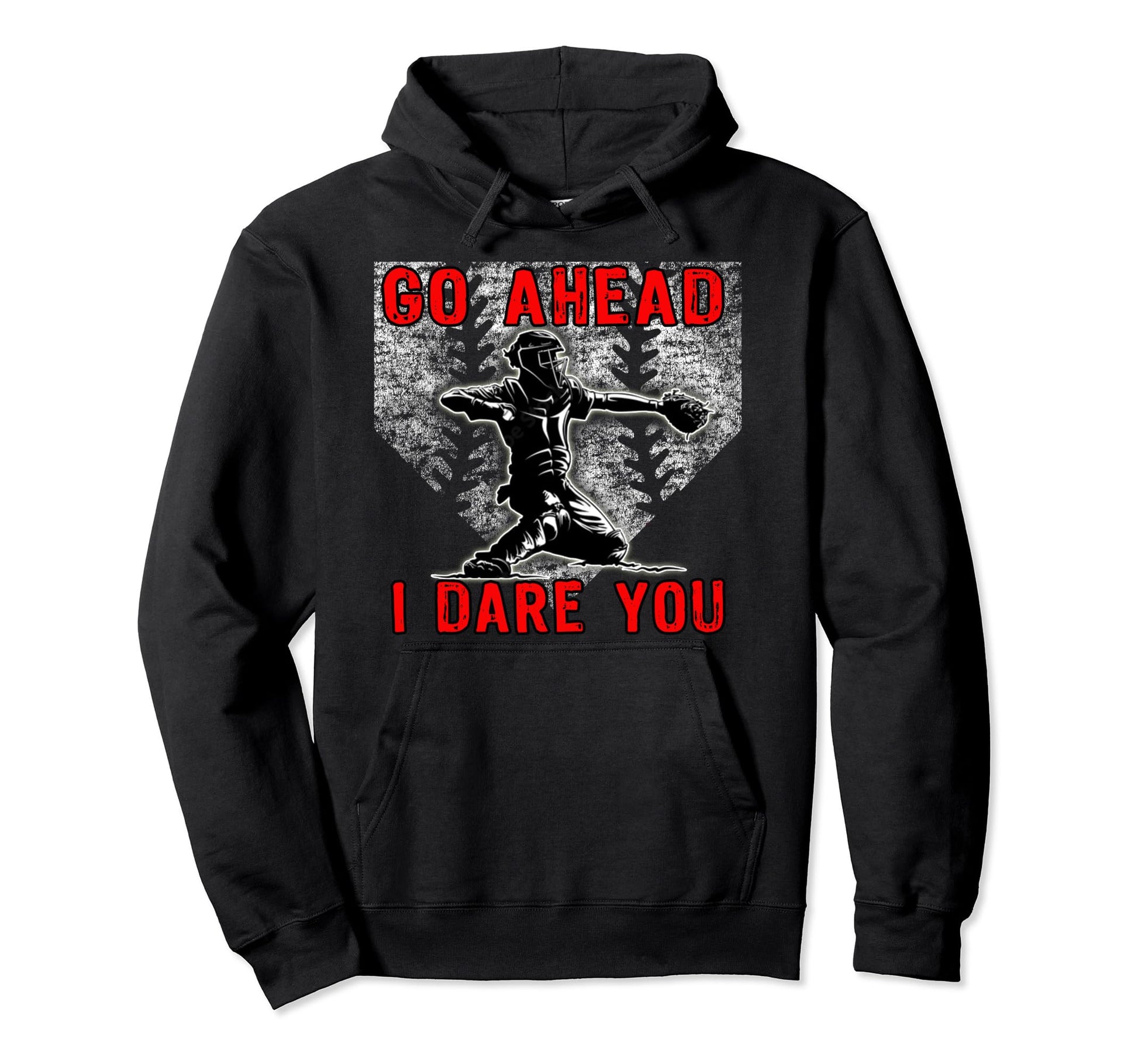 Baseball Catcher Warning Go Ahead I Hoodie - Aesthetic Graphic for Adults - T-Shirt, Sweatshirt, Hoodie
