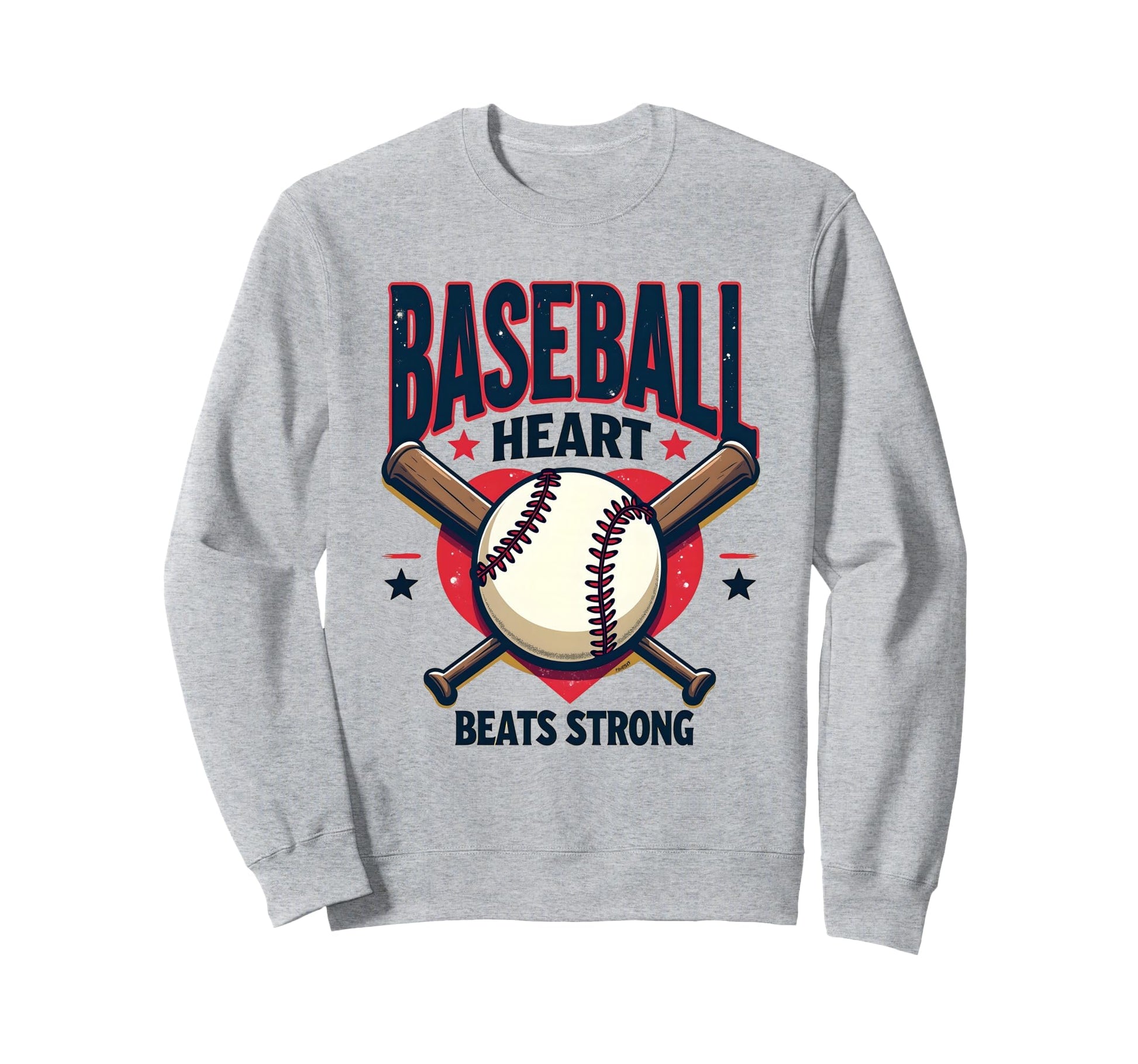 Baseball Heart Beats Strong Sweatshirt - Aesthetic Graphic Men Women - T-Shirt, Sweatshirt, Hoodie