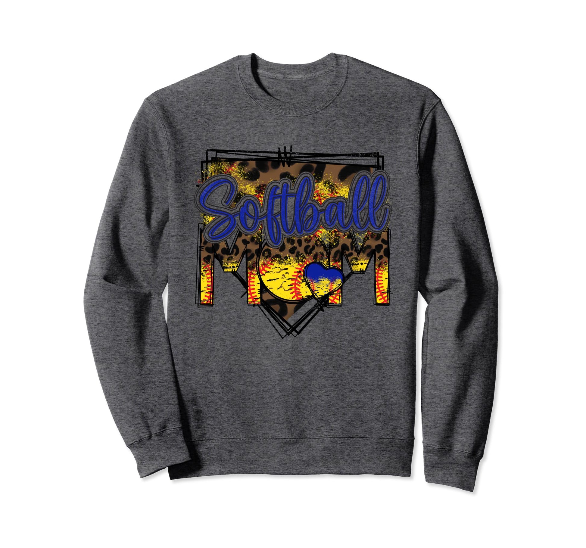 Softball Mom Leopard Funny Sweatshirt - Fun Novelty Design for Adults - T-Shirt, Sweatshirt, Hoodie