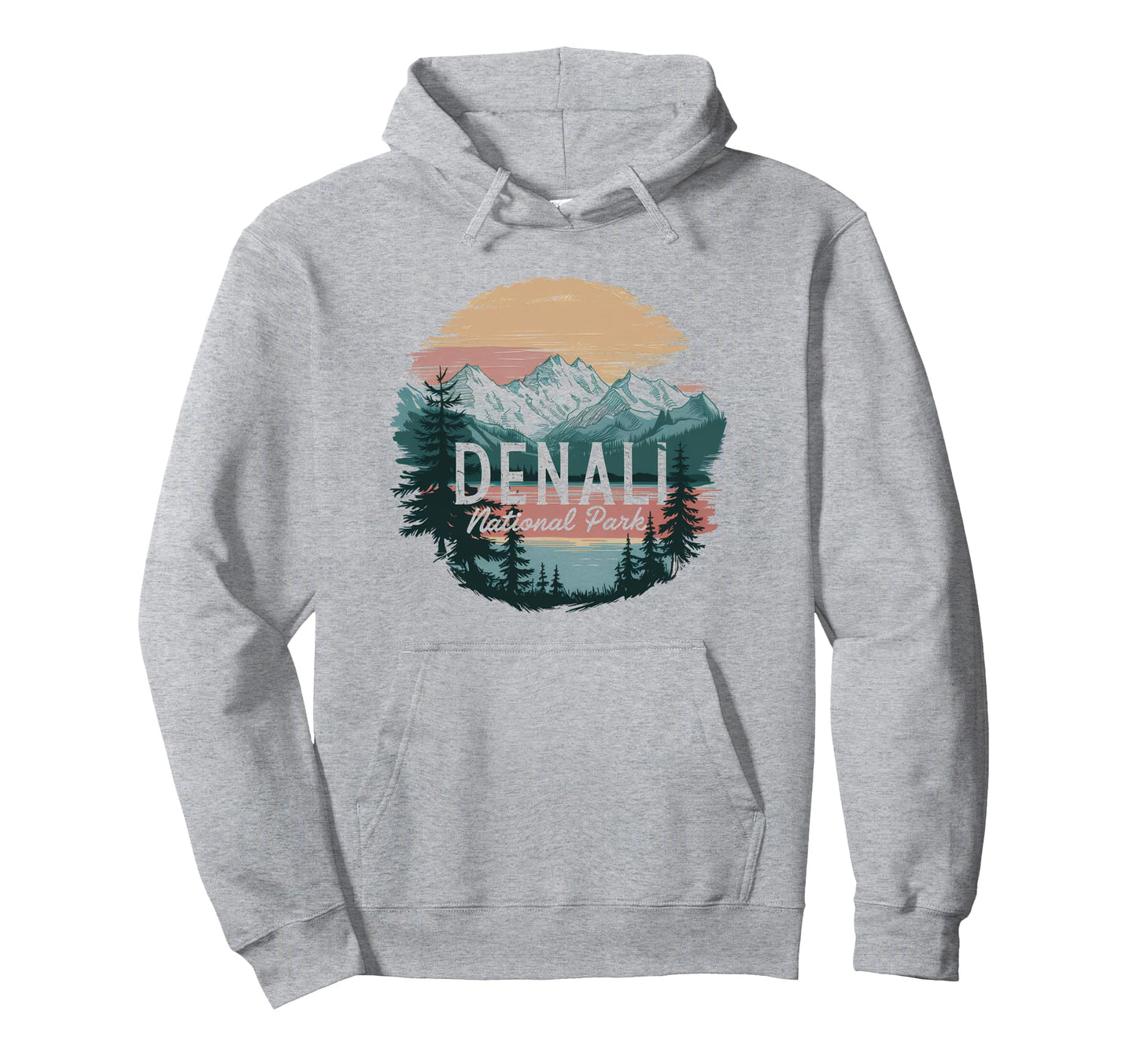 Denali Est 1917 Alaska National Park Hoodie - Custom Art Print Unisex - T-Shirt, Sweatshirt, Hoodie