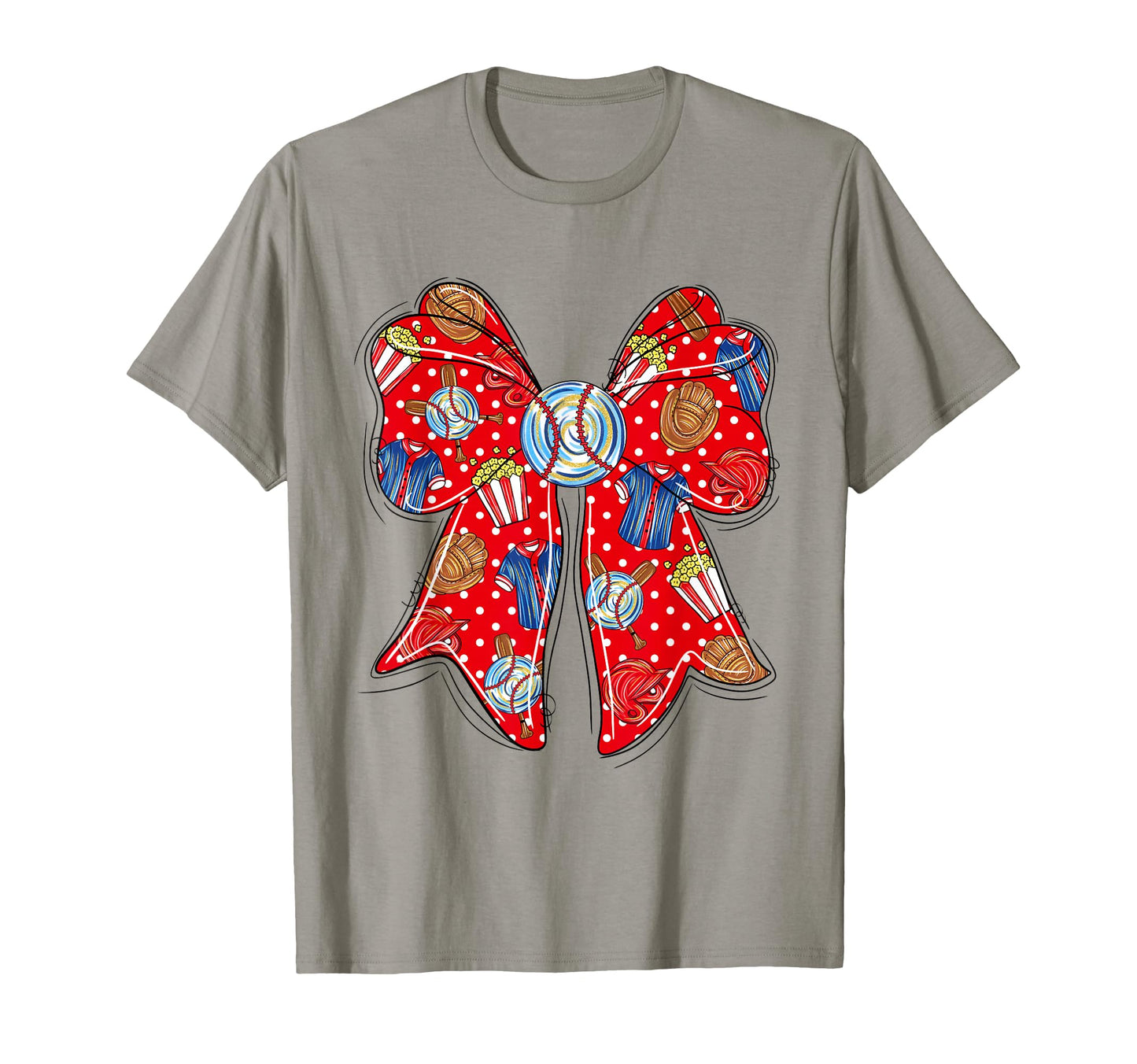 Bow Baseball Funny Baseball Lovers T-Shirt - Aesthetic Graphic for Adults - T-Shirt, Sweatshirt, Hoodie