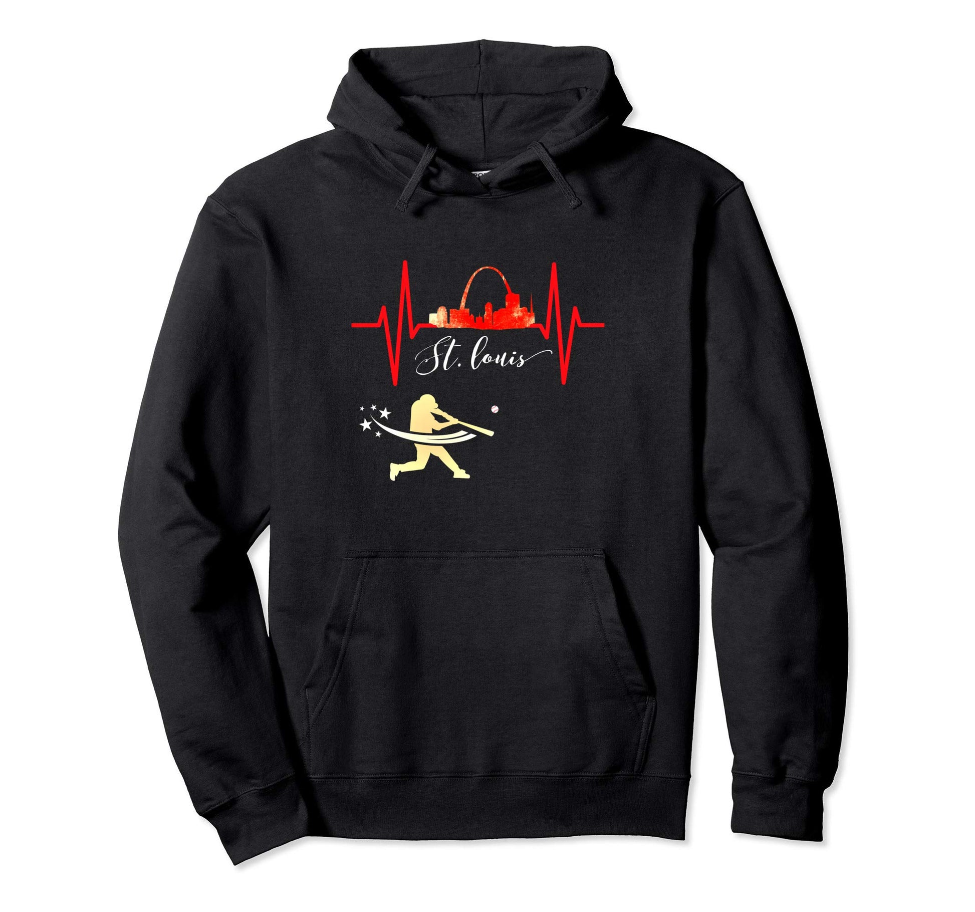Saint Louis Red Cardinal Dress Heartbeat Hoodie - Graphic Print Men Women - T-Shirt, Sweatshirt, Hoodie