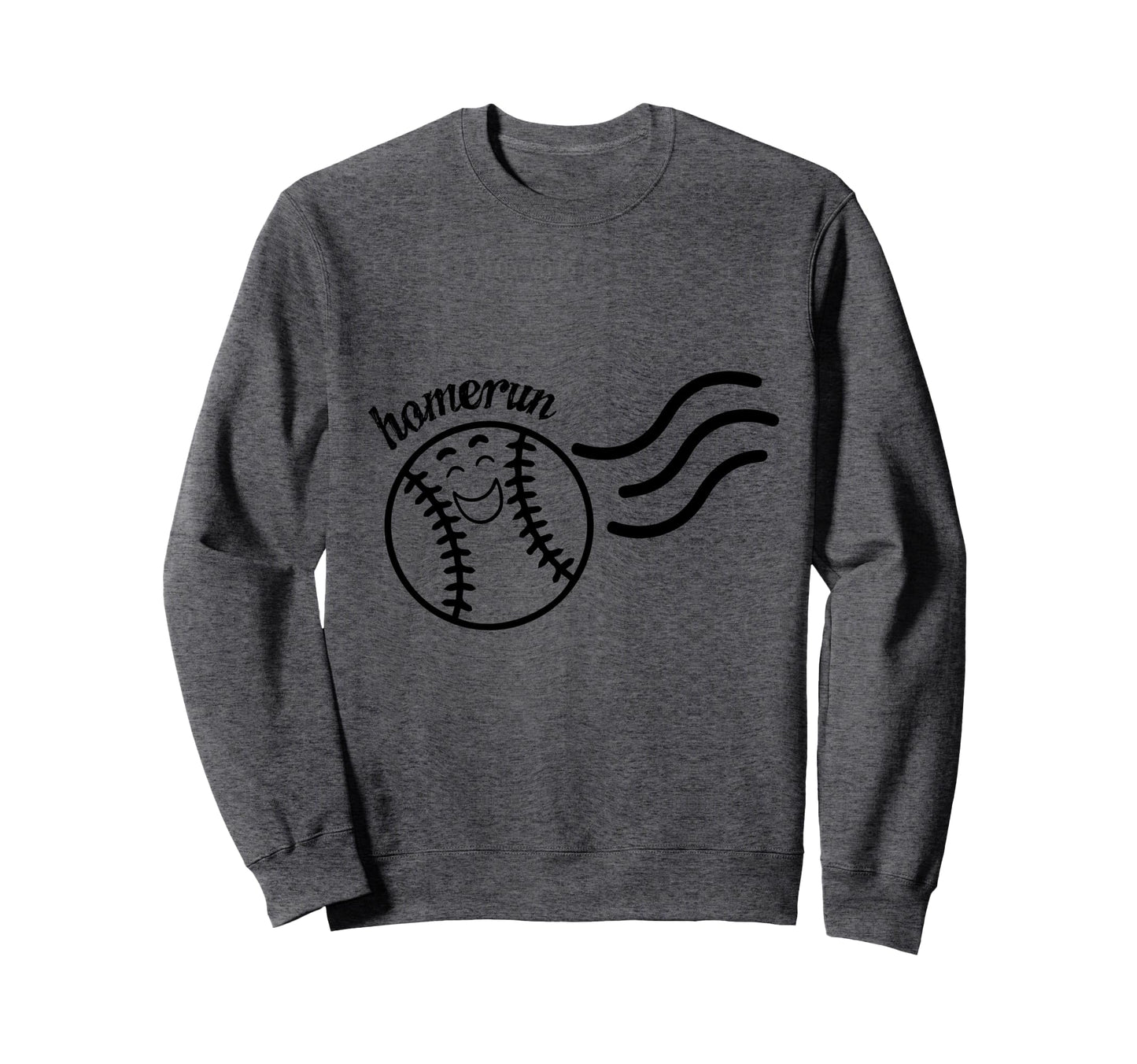 Smiling Baseball Ball Homerun Sweatshirt - Custom Art Print Unisex - T-Shirt, Sweatshirt, Hoodie