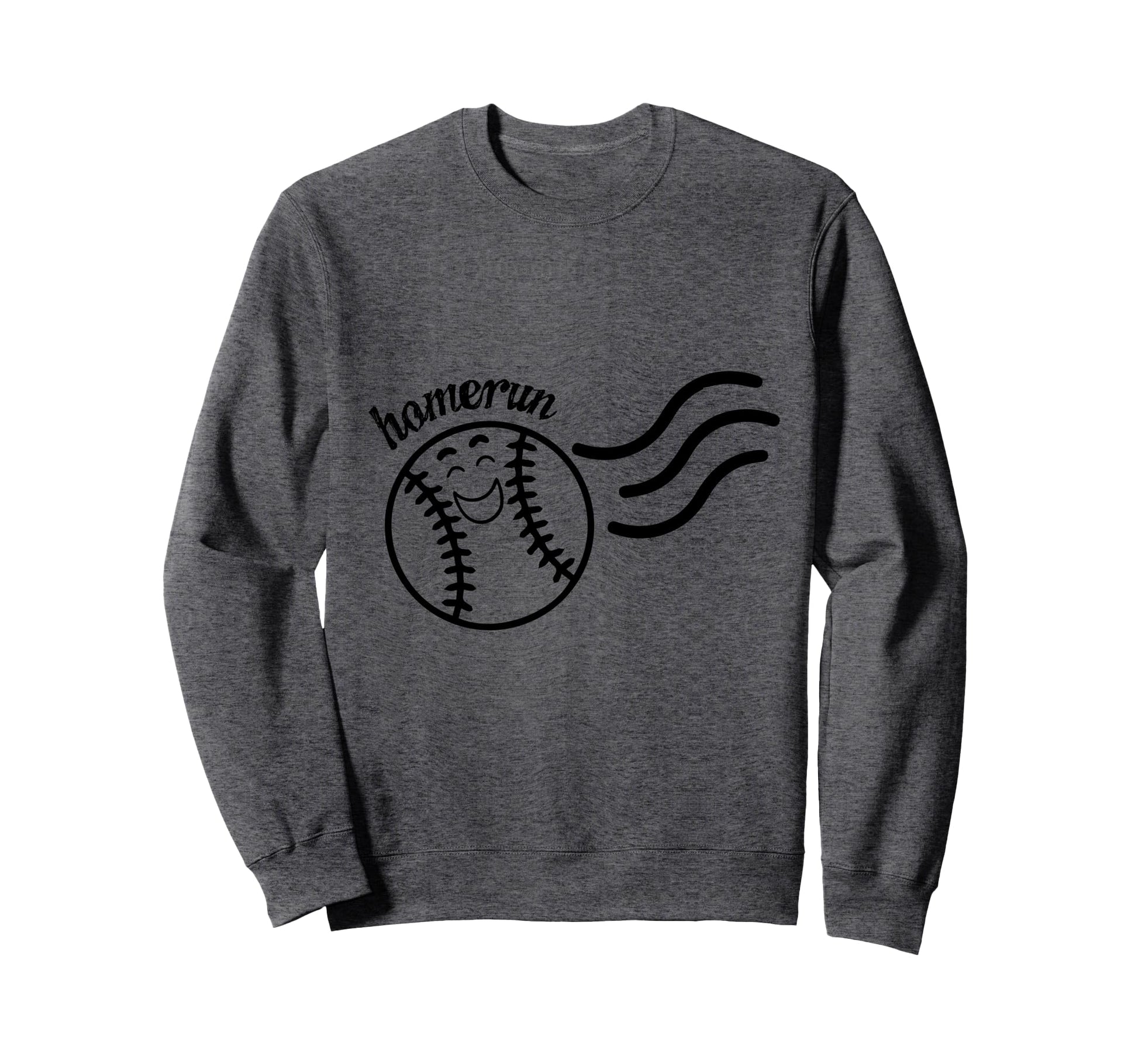 Smiling Baseball Ball Homerun Sweatshirt - Custom Art Print Unisex - T-Shirt, Sweatshirt, Hoodie