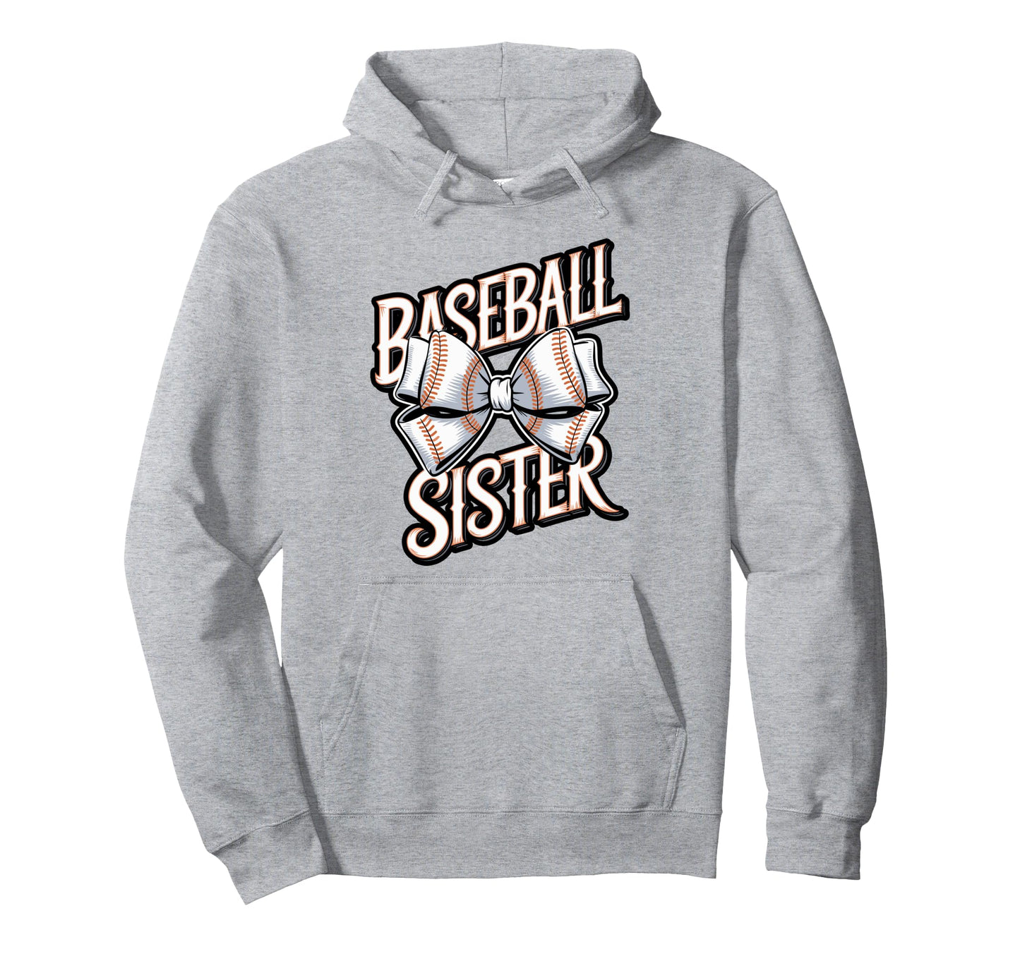 Baseball Sister Bow Sports Hoodie - Graphic Print Unisex - T-Shirt, Sweatshirt, Hoodie