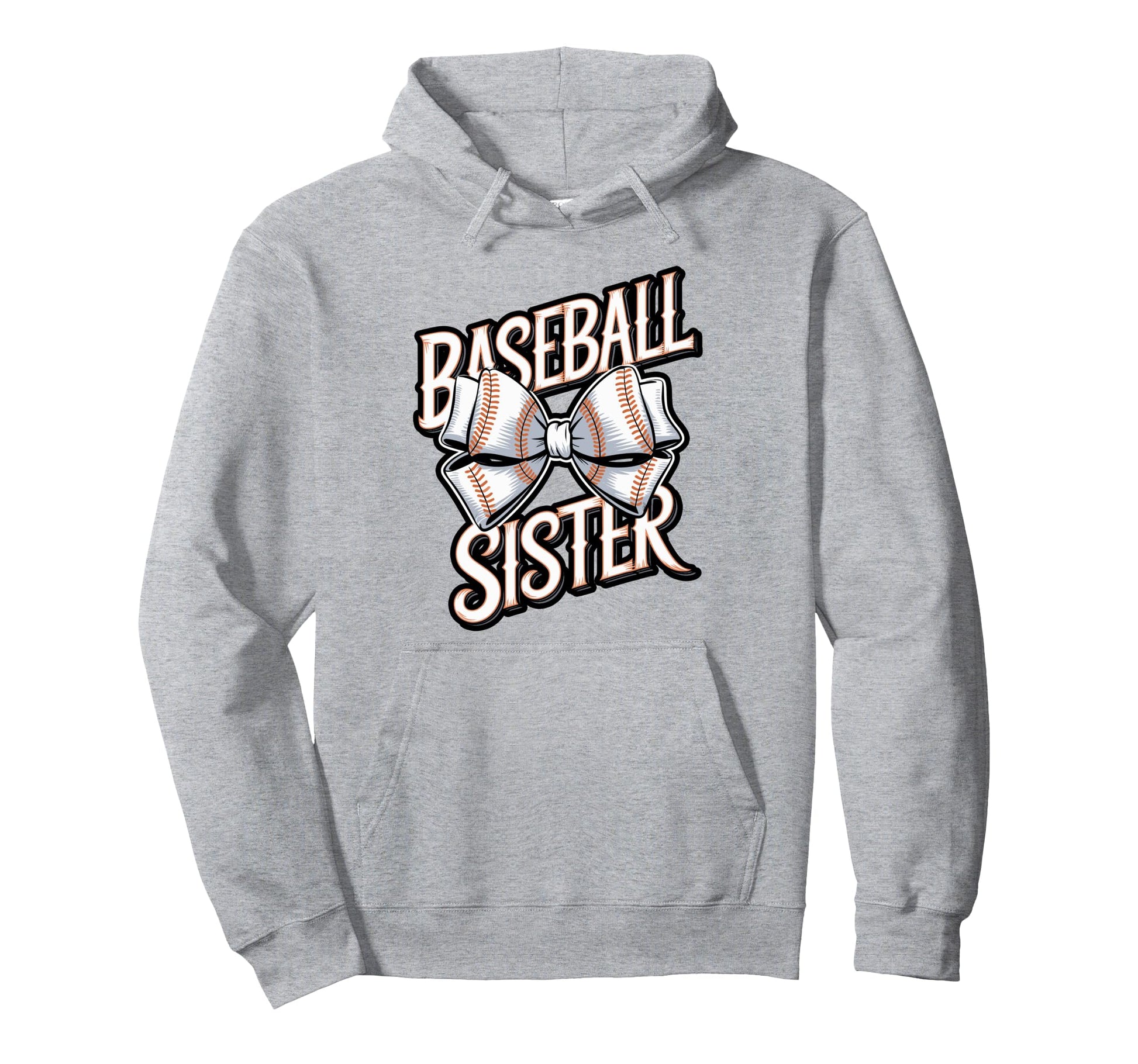 Baseball Sister Bow Sports Hoodie - Graphic Print Unisex - T-Shirt, Sweatshirt, Hoodie
