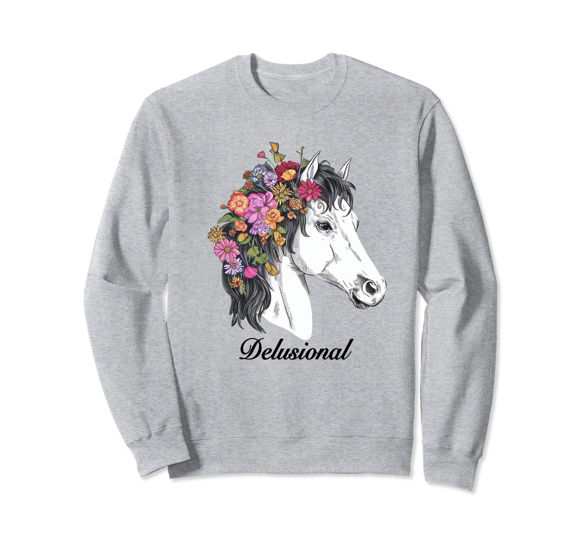 Coquette White Horse Delusional Sweatshirt - Streetwear Style Unisex - T-Shirt, Sweatshirt, Hoodie