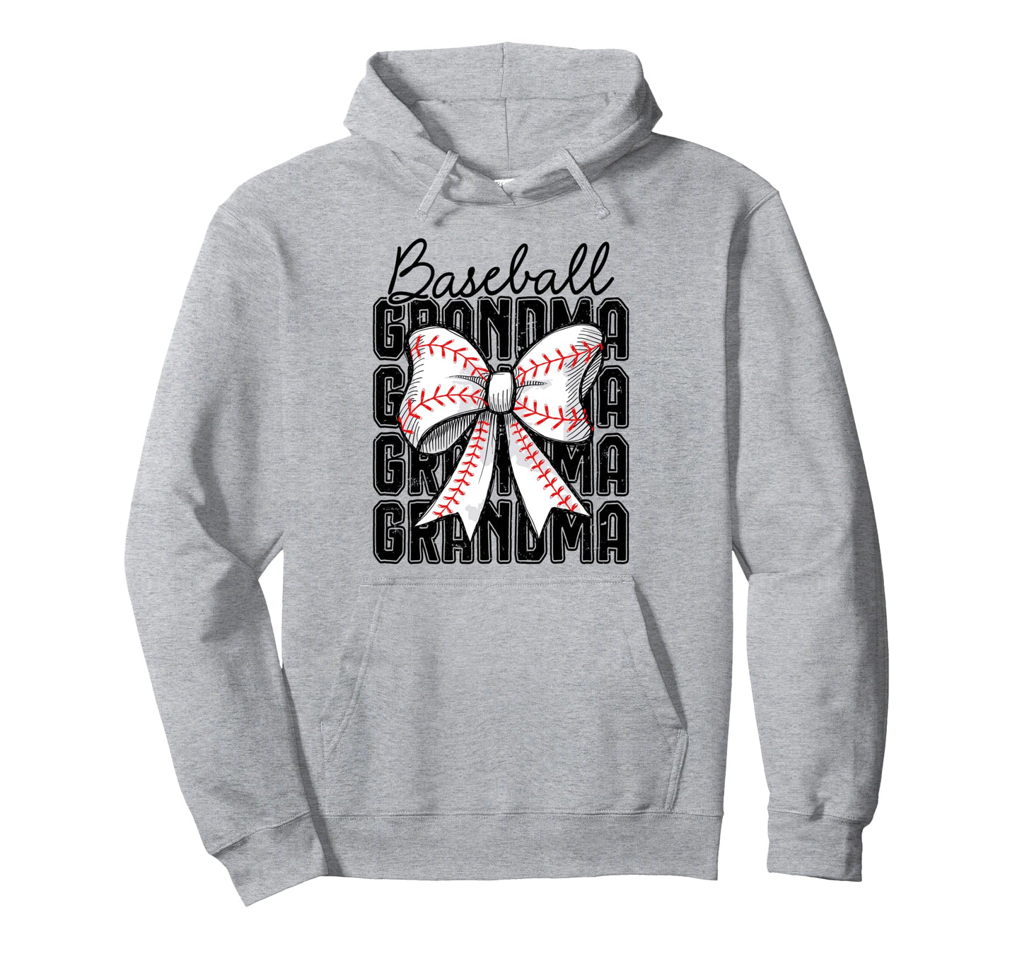 Baseball Grandma Coquette Bow Baseball Hoodie - Novelty Apparel Men Women - T-Shirt, Sweatshirt, Hoodie