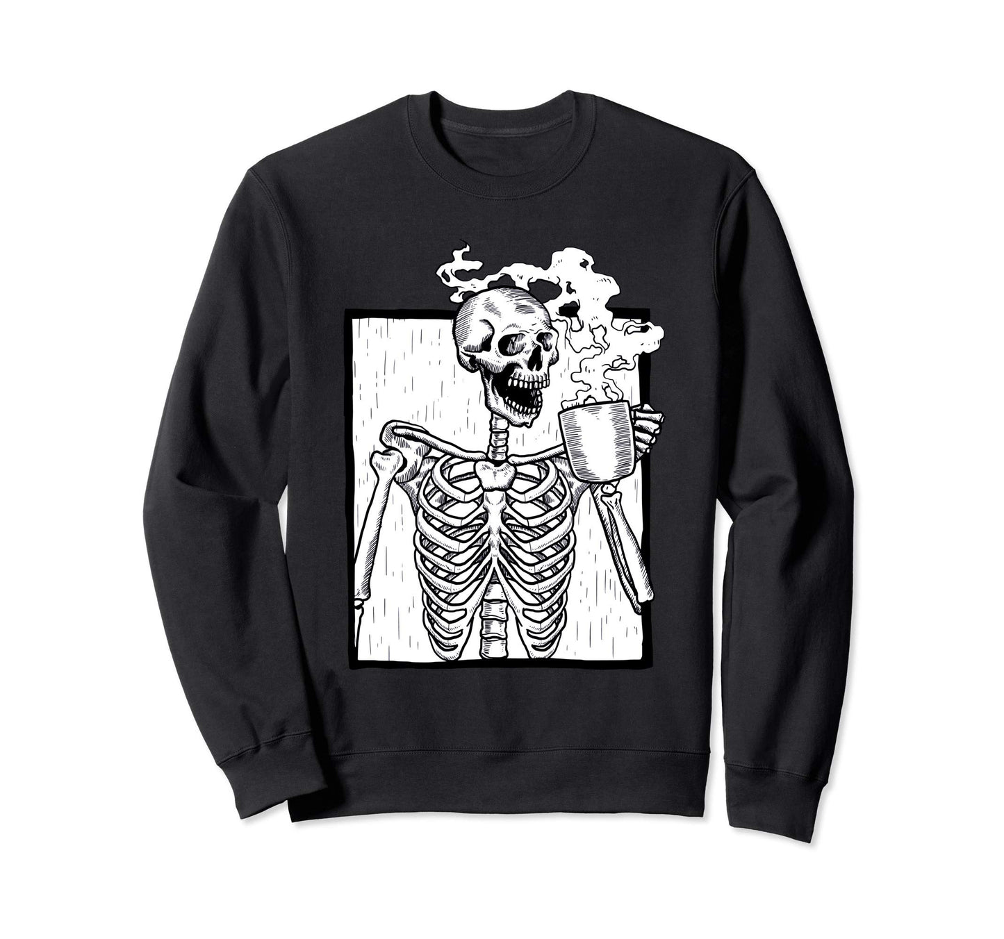 Halloween Coffee Drinking Sweatshirt - Casual Everyday Wear Men Women - T-Shirt, Sweatshirt, Hoodie