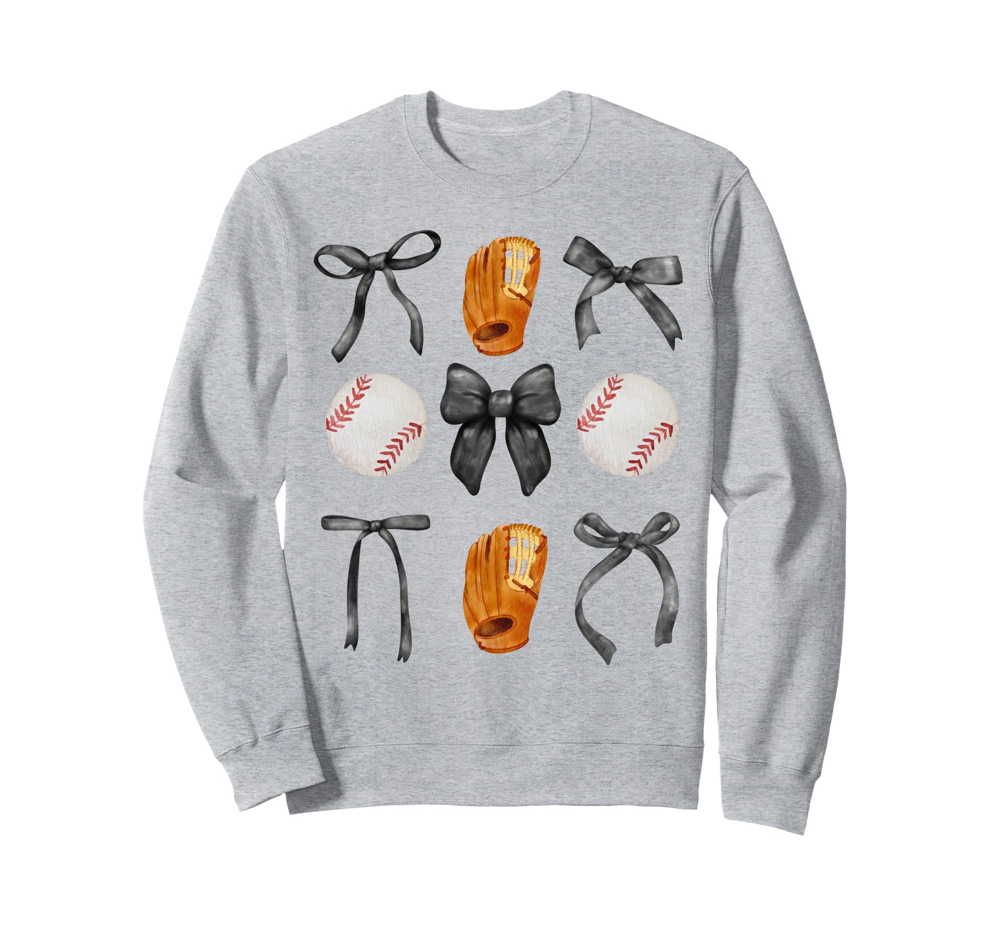 Baseball Coquette Black Bow Sweatshirt - Streetwear Style Unisex - T-Shirt, Sweatshirt, Hoodie