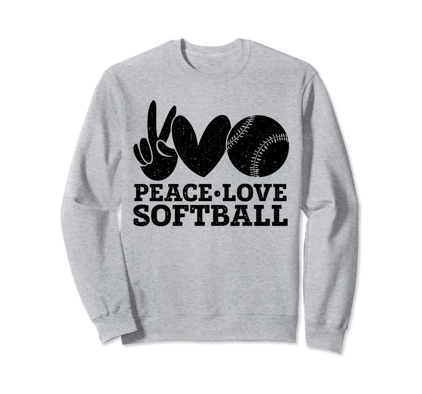 Peace Love Softball Softball Player Sweatshirt - Novelty Apparel Men Women - T-Shirt, Sweatshirt, Hoodie