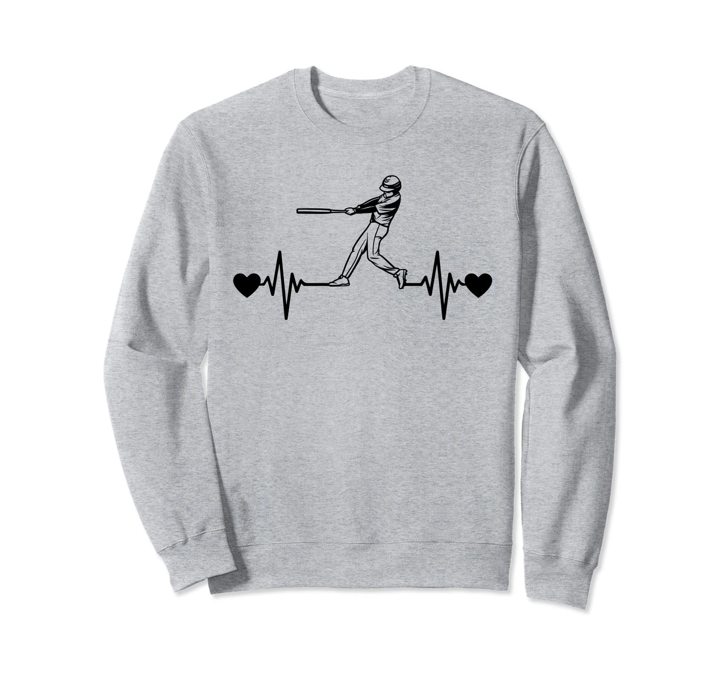Funny Baseball Lover Heartbeat Sweatshirt - Custom Art Print Unisex - T-Shirt, Sweatshirt, Hoodie