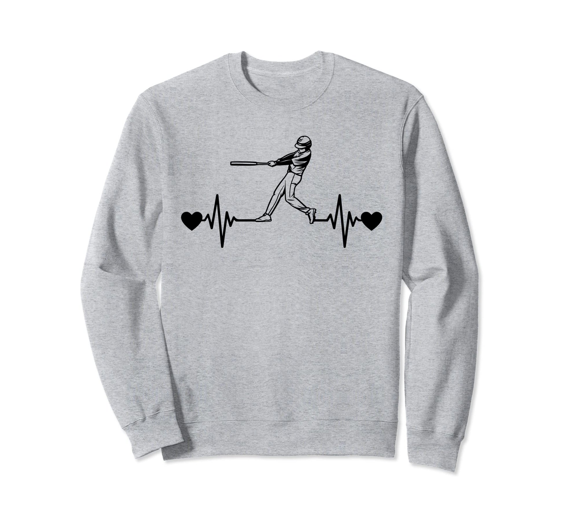 Funny Baseball Lover Heartbeat Sweatshirt - Custom Art Print Unisex - T-Shirt, Sweatshirt, Hoodie